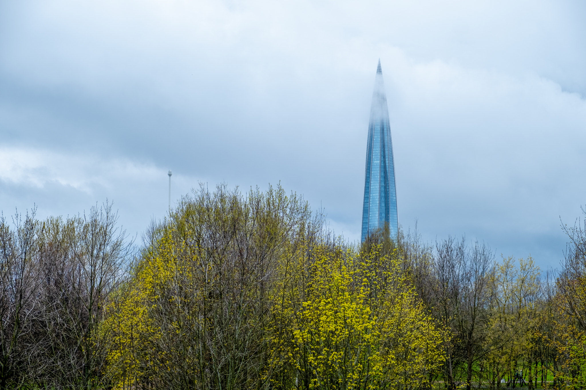 St. Petersburg, Russia - May 10, 2024. Building of the Lakhta Center complex.