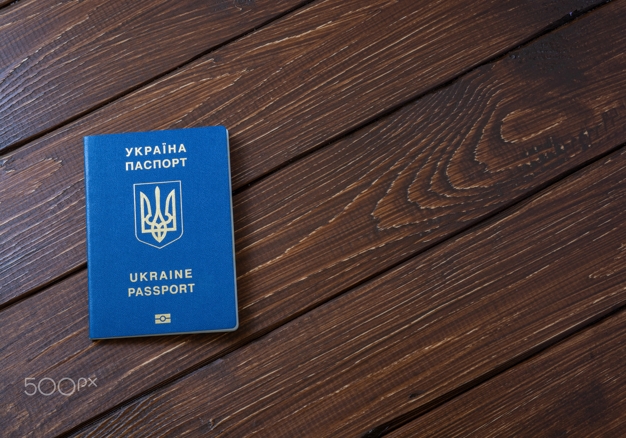 ukrainian passport and 100 euro banknotes