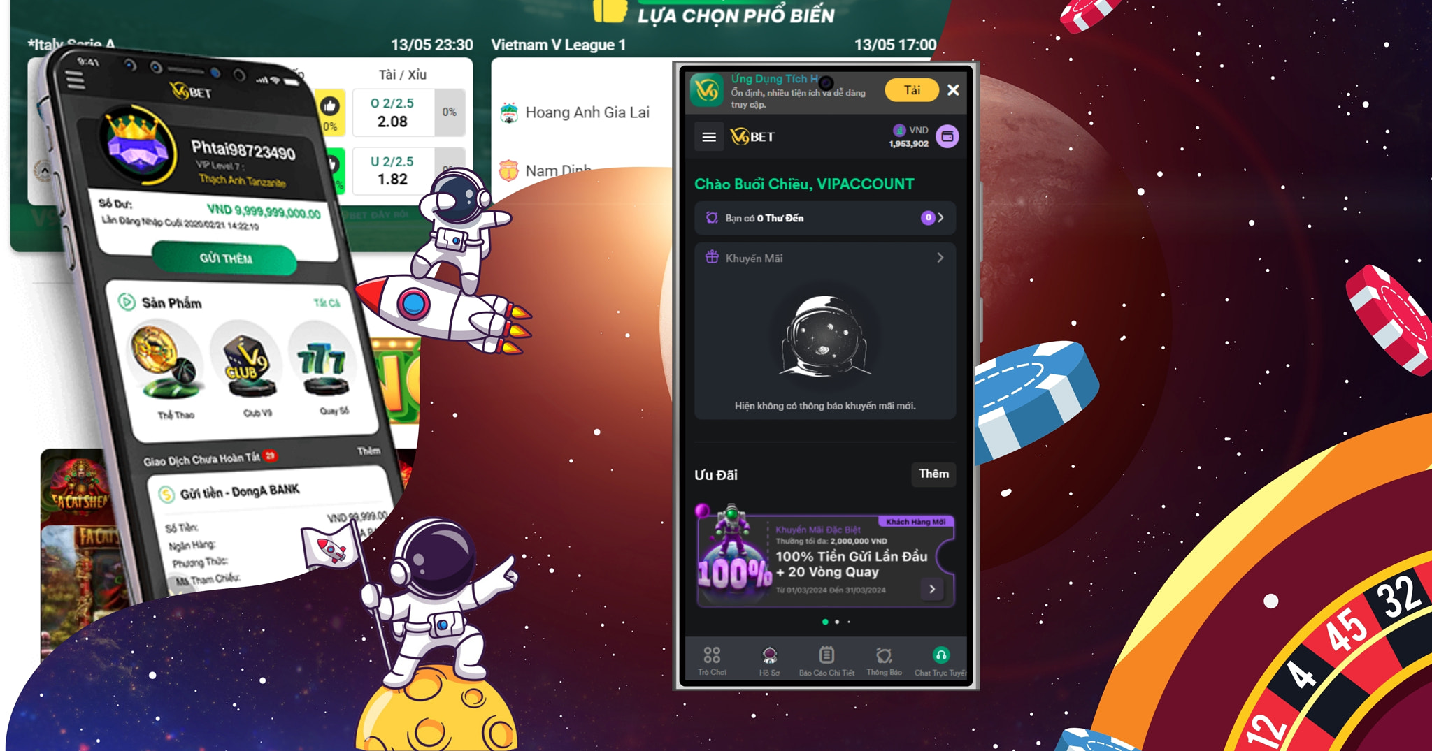 Giao diện mới V9Bet