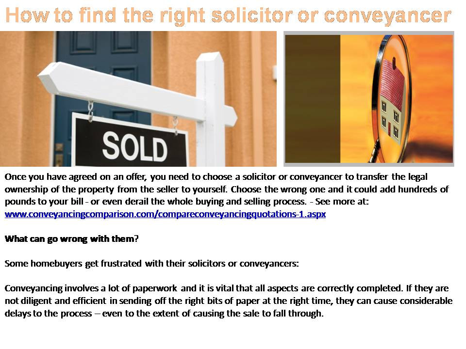 How to find the right solicitor or conveyancer