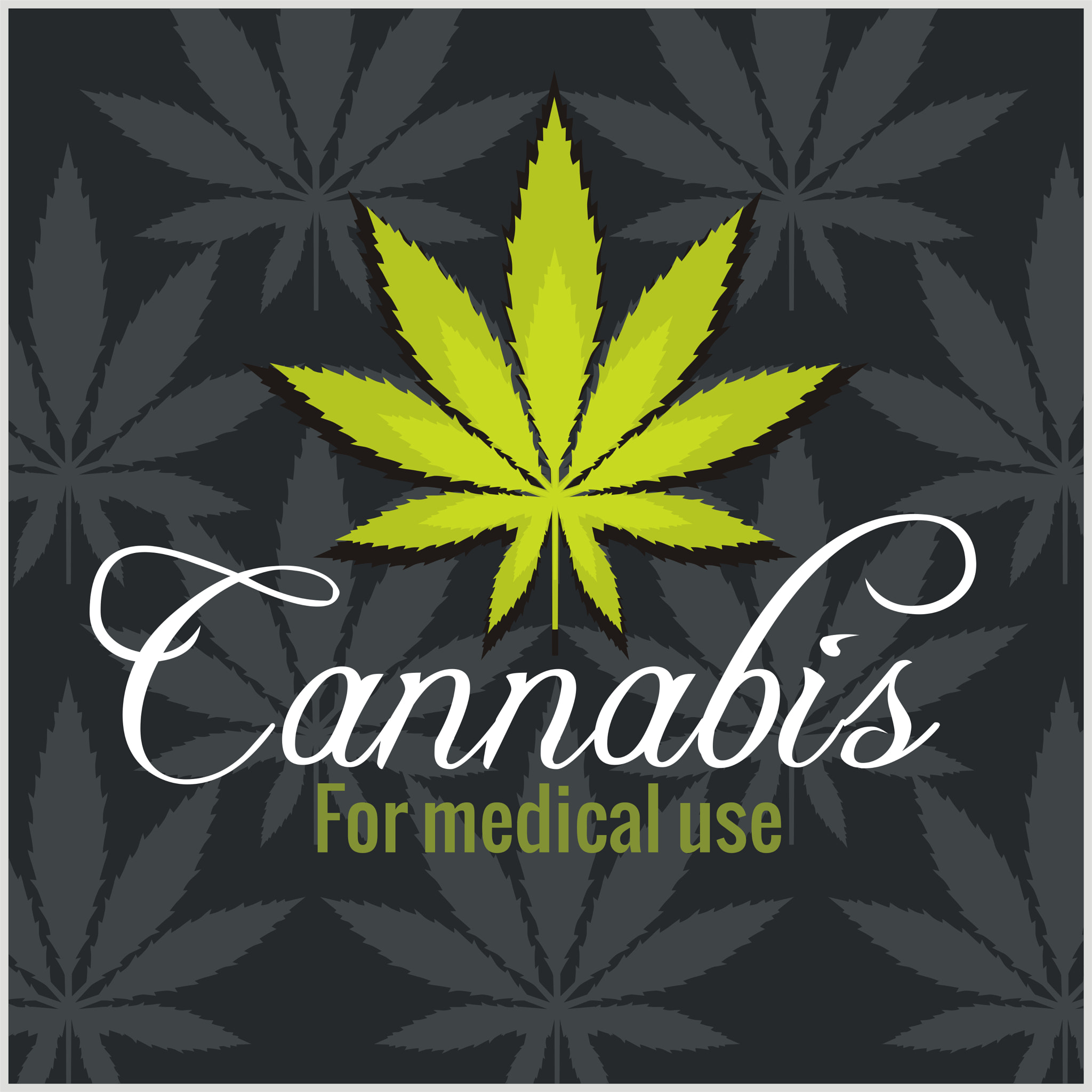 Marijuana - cannabis. For medical use. Vector set.