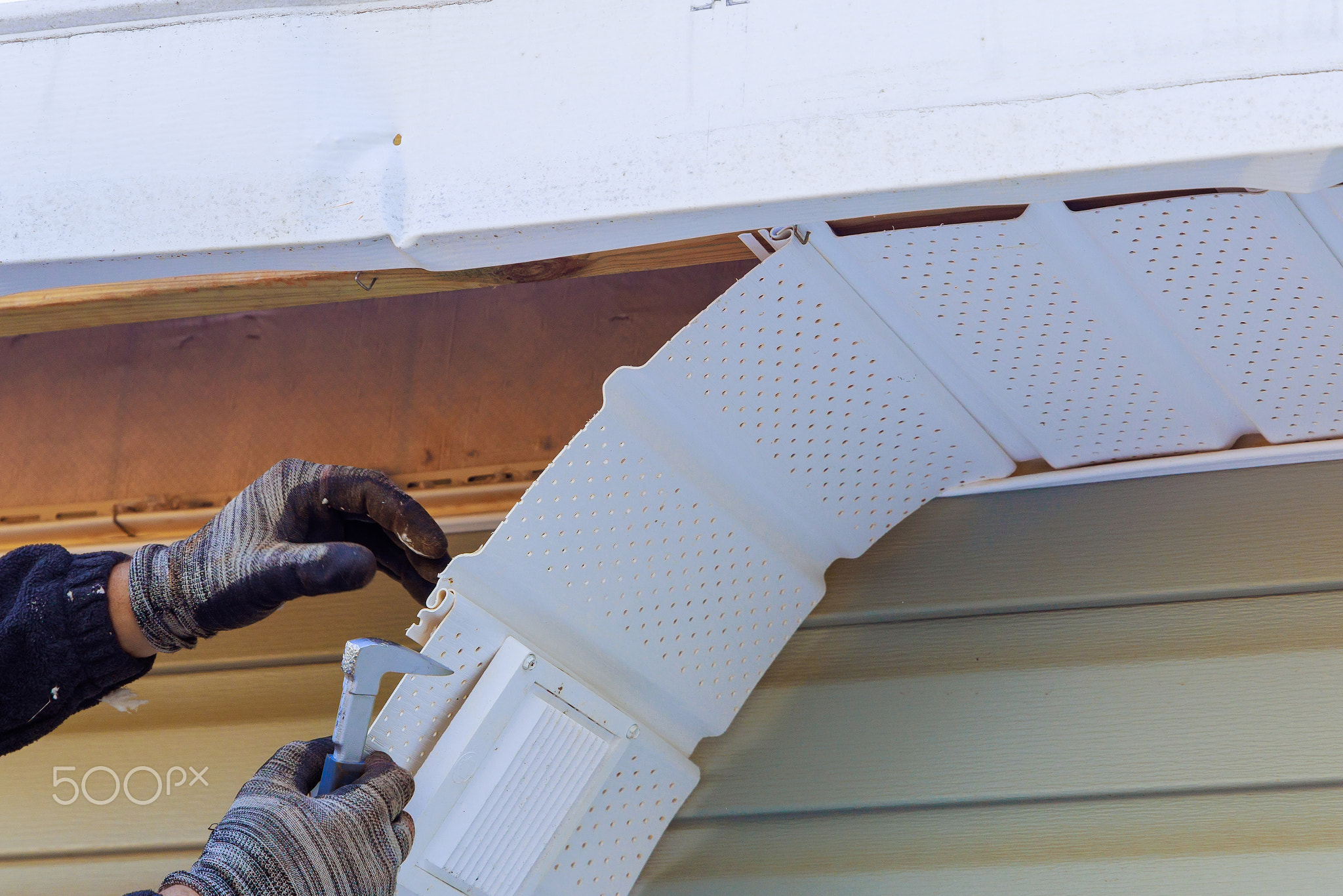 An injured fascia trim was blown off by a hurricane master made repairs
