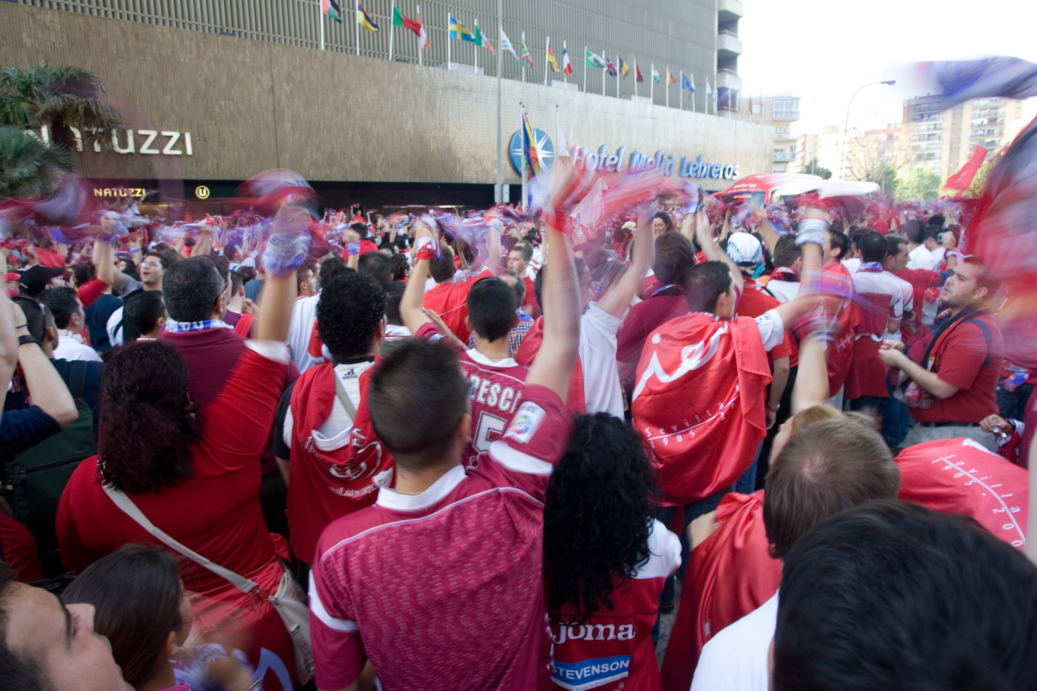 Sevilla FC fans before the UEFA Cup semifinal