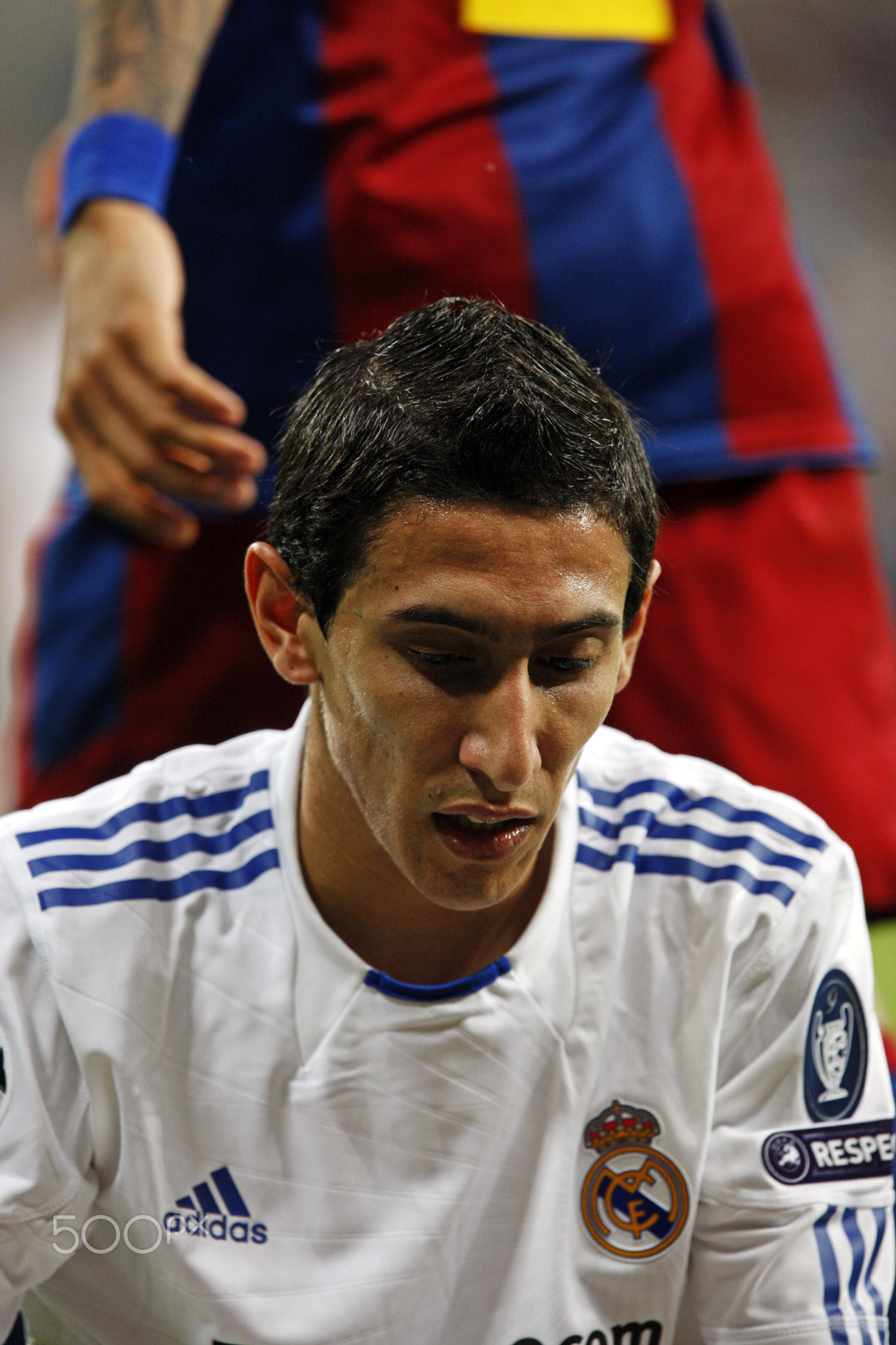 Close up of Di Maria, UEFA Champions League Semifinals game between Real Madrid and FC Barcelona, Be
