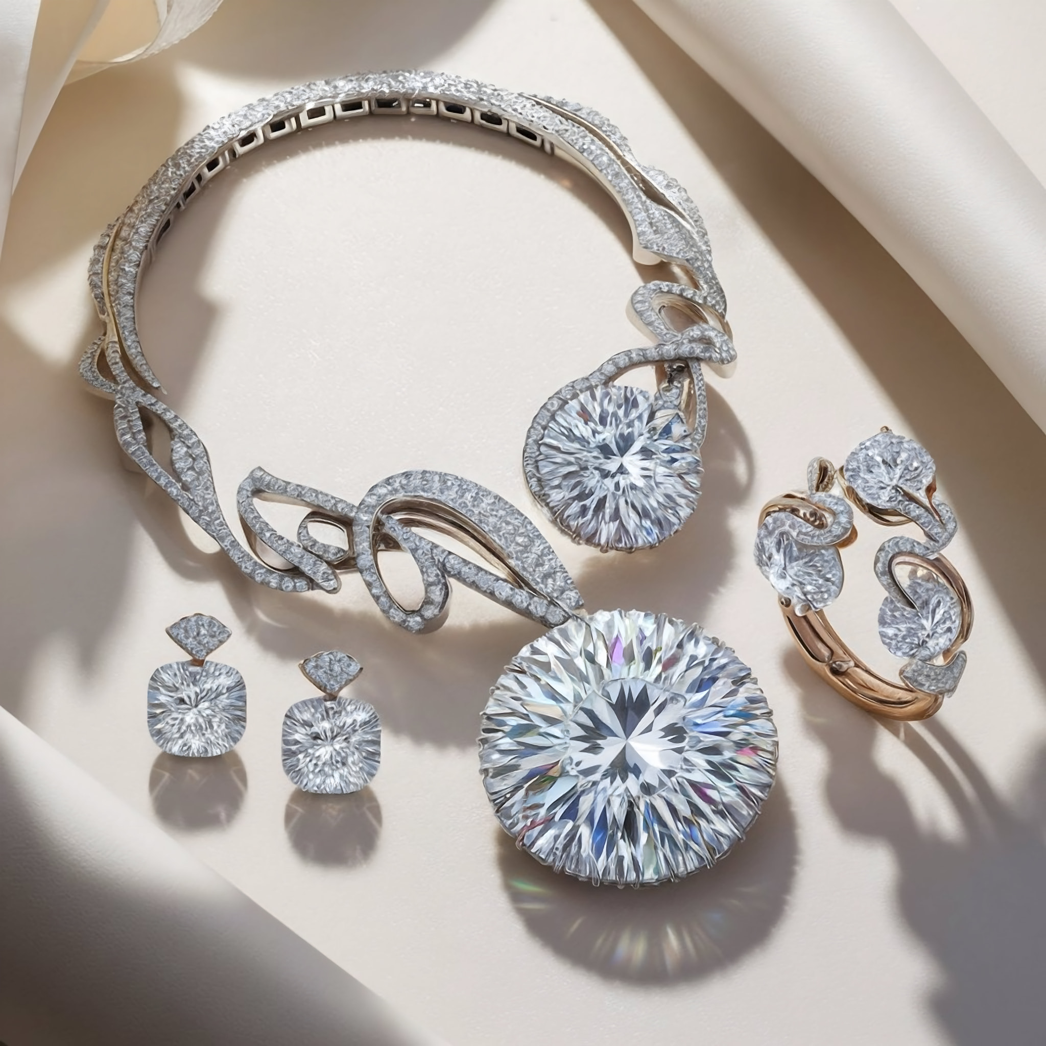 Unique diamond jewelry real photography photo