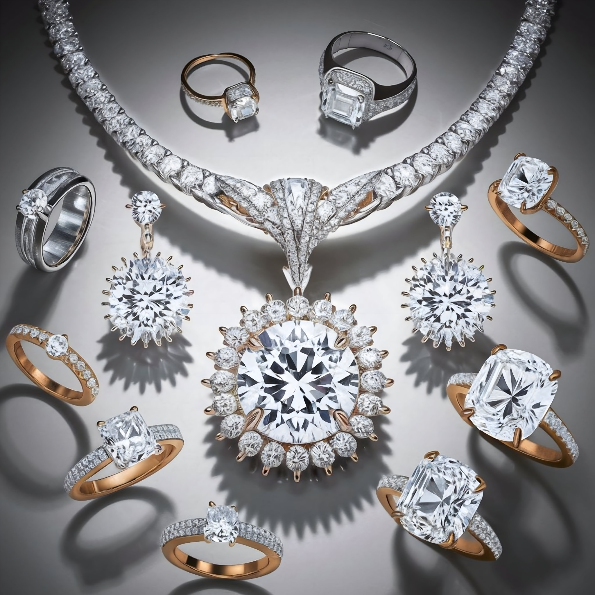Unique diamond jewelry real photography photo