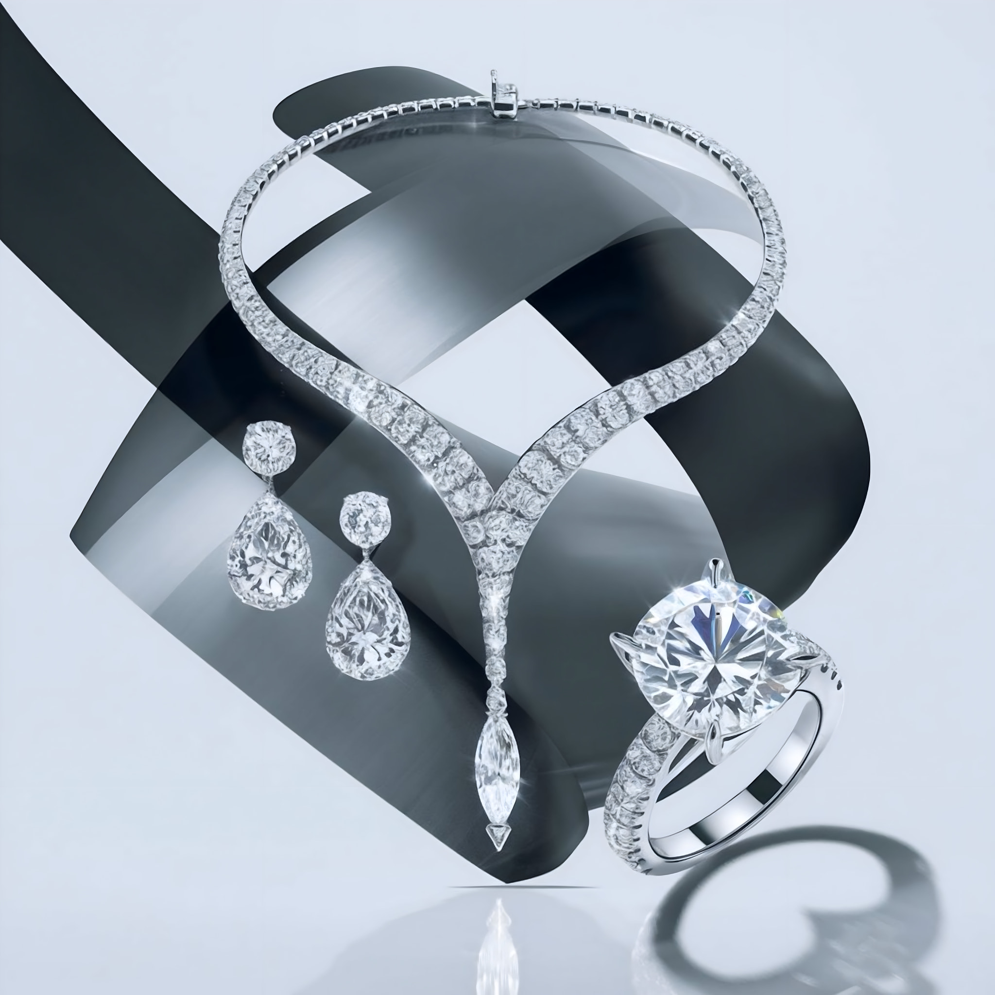 Unique diamond jewelry real photography photo