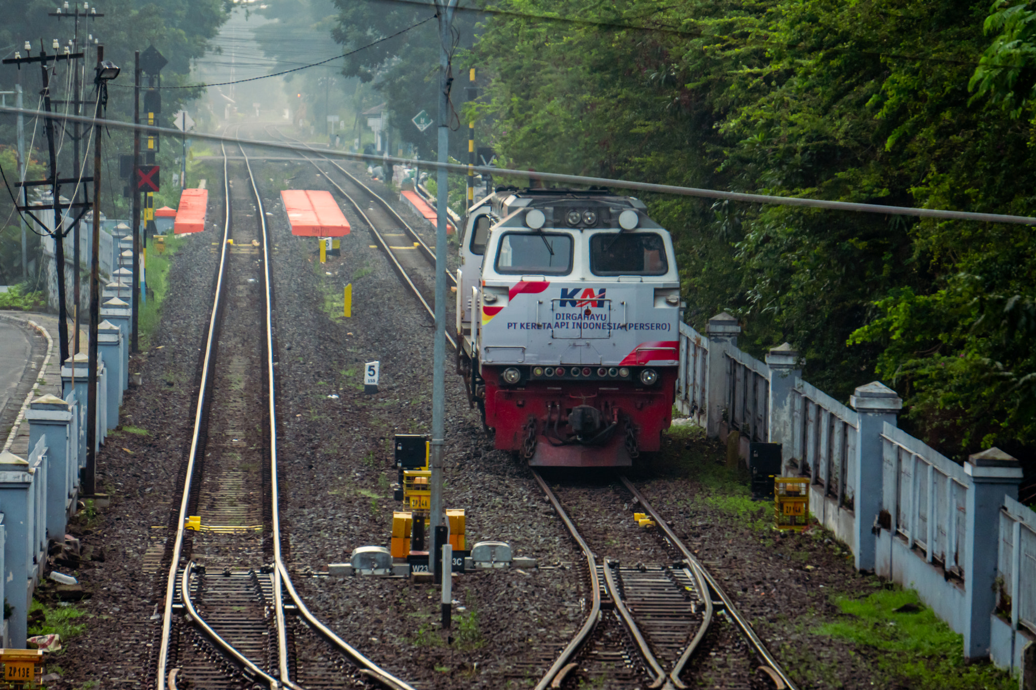 Locomotor movement on railway tracks