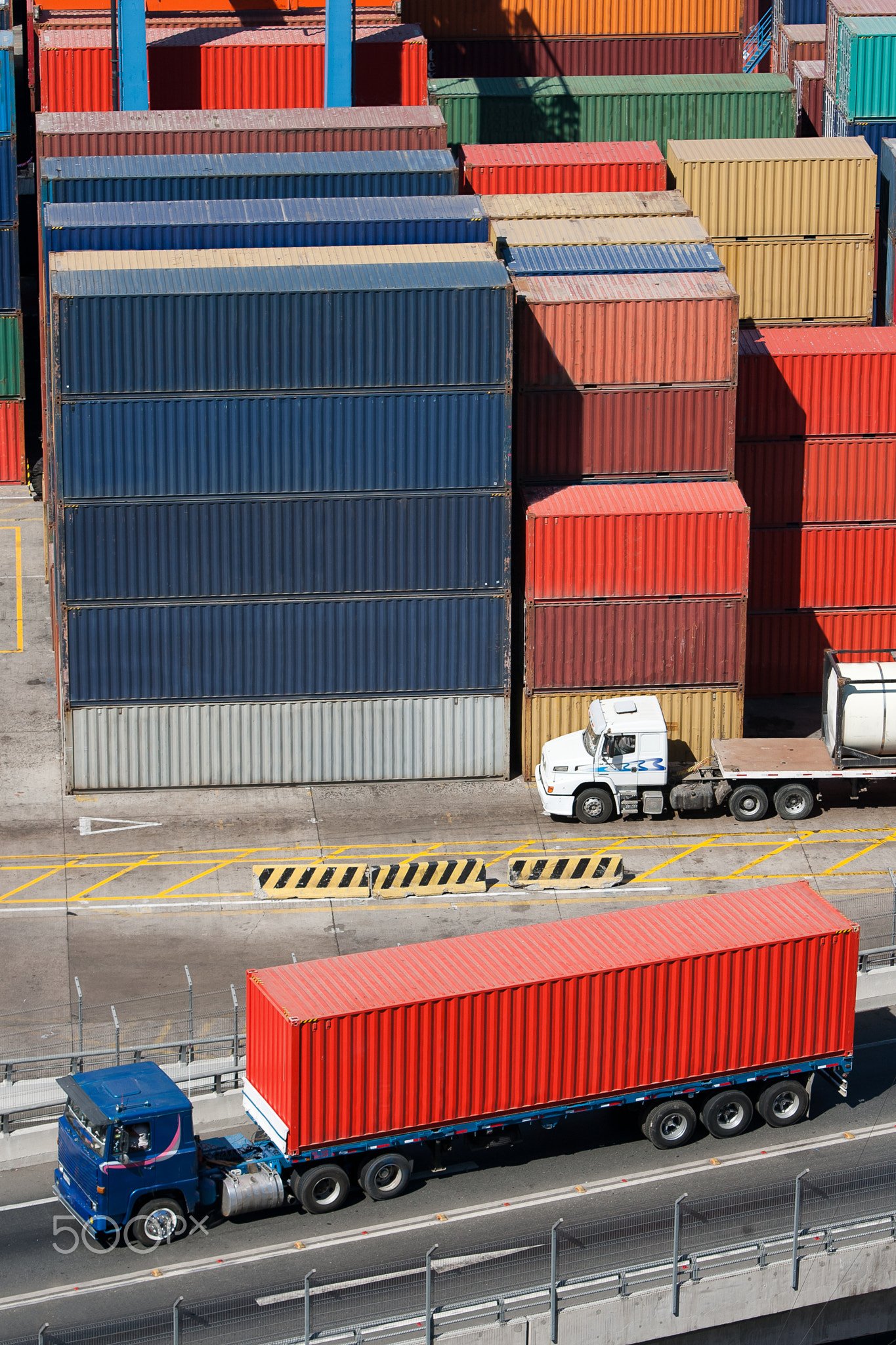 Truck and containers