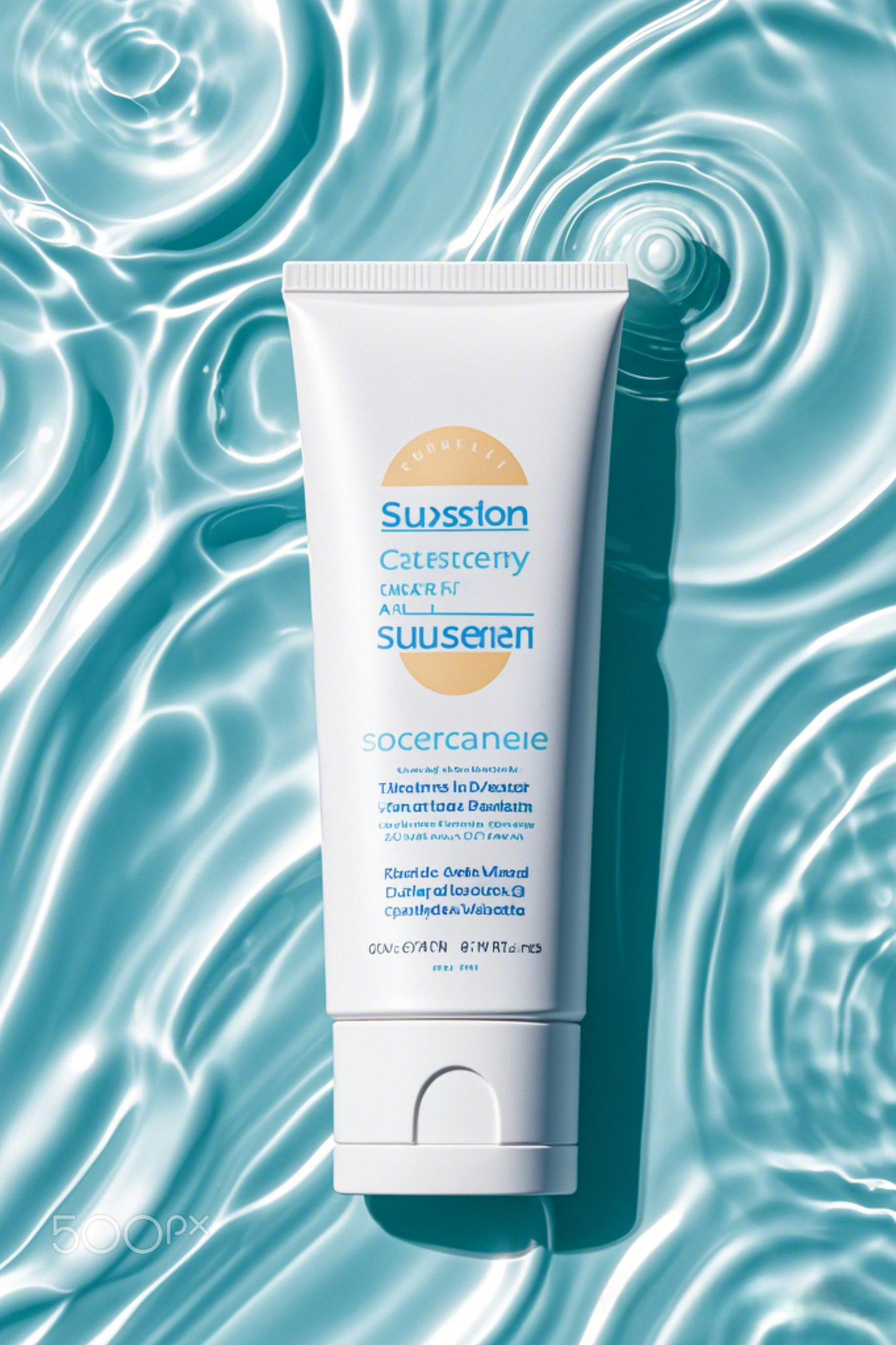 A mockups of sunscreen bottle
