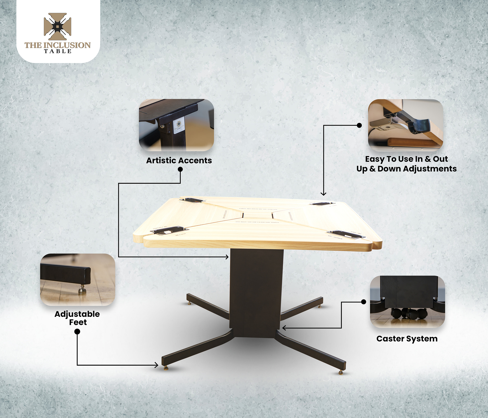 Elevate Your Dining Experience: Height-Adjustable Table by Inclusion Table 