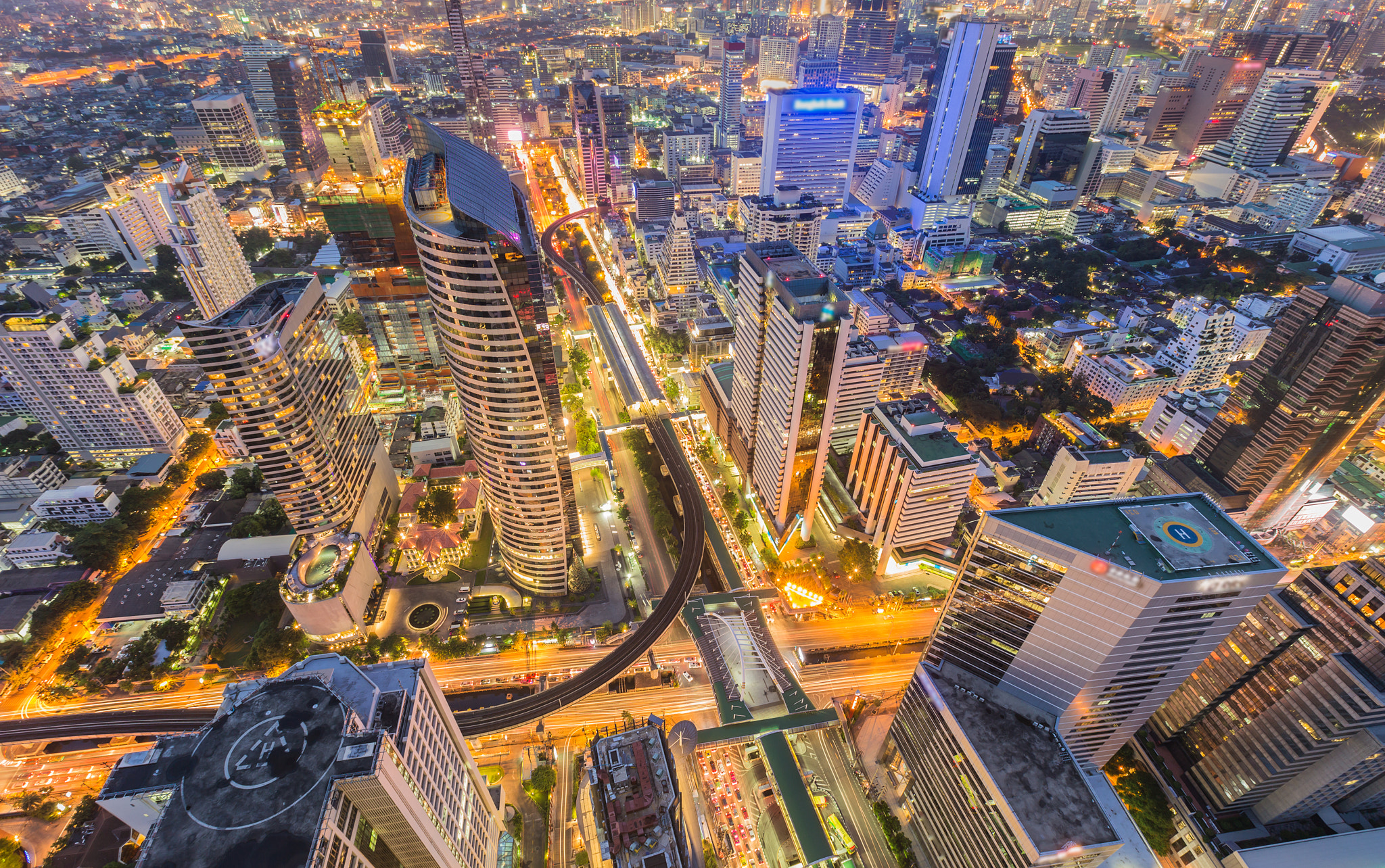 Aerial view of Bangkok City