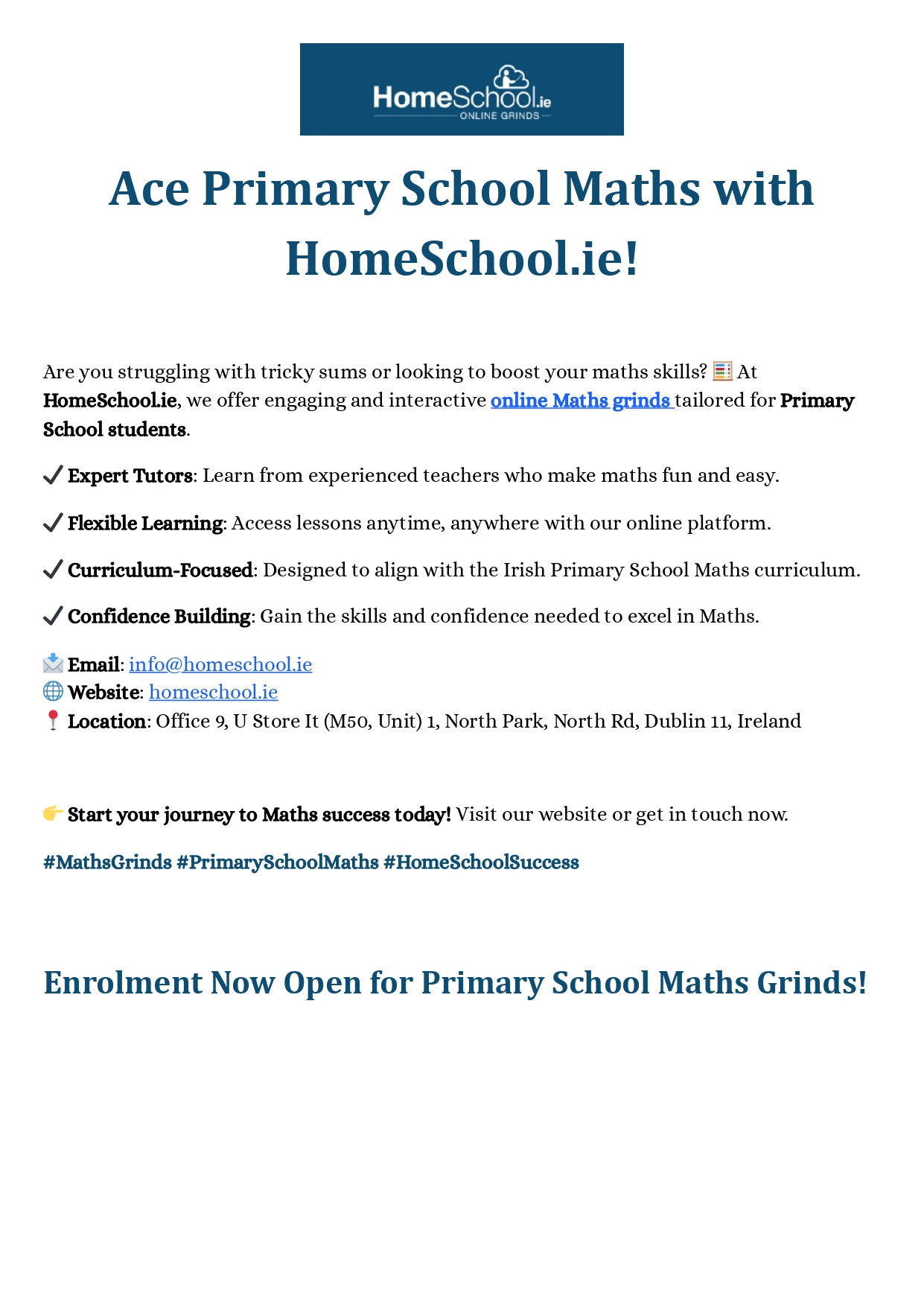 Master Primary School Maths with Expert Online Grinds!