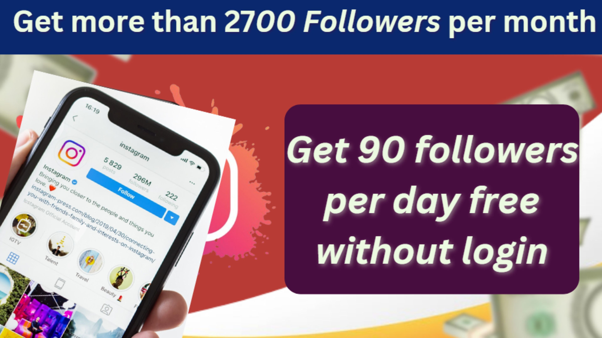 Get 90 Instagram follower everyday Free- Technical Dhiraj
