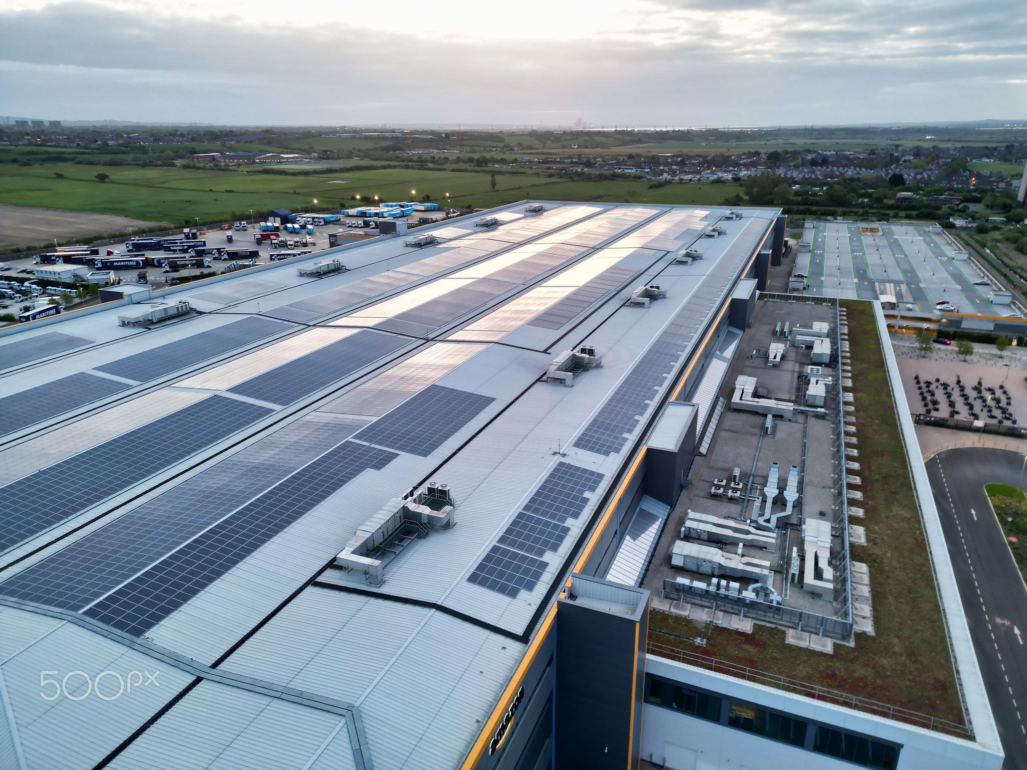 Tilbury City Centre and Docks on River Thames, borough of Thurrock, Essex, England,
