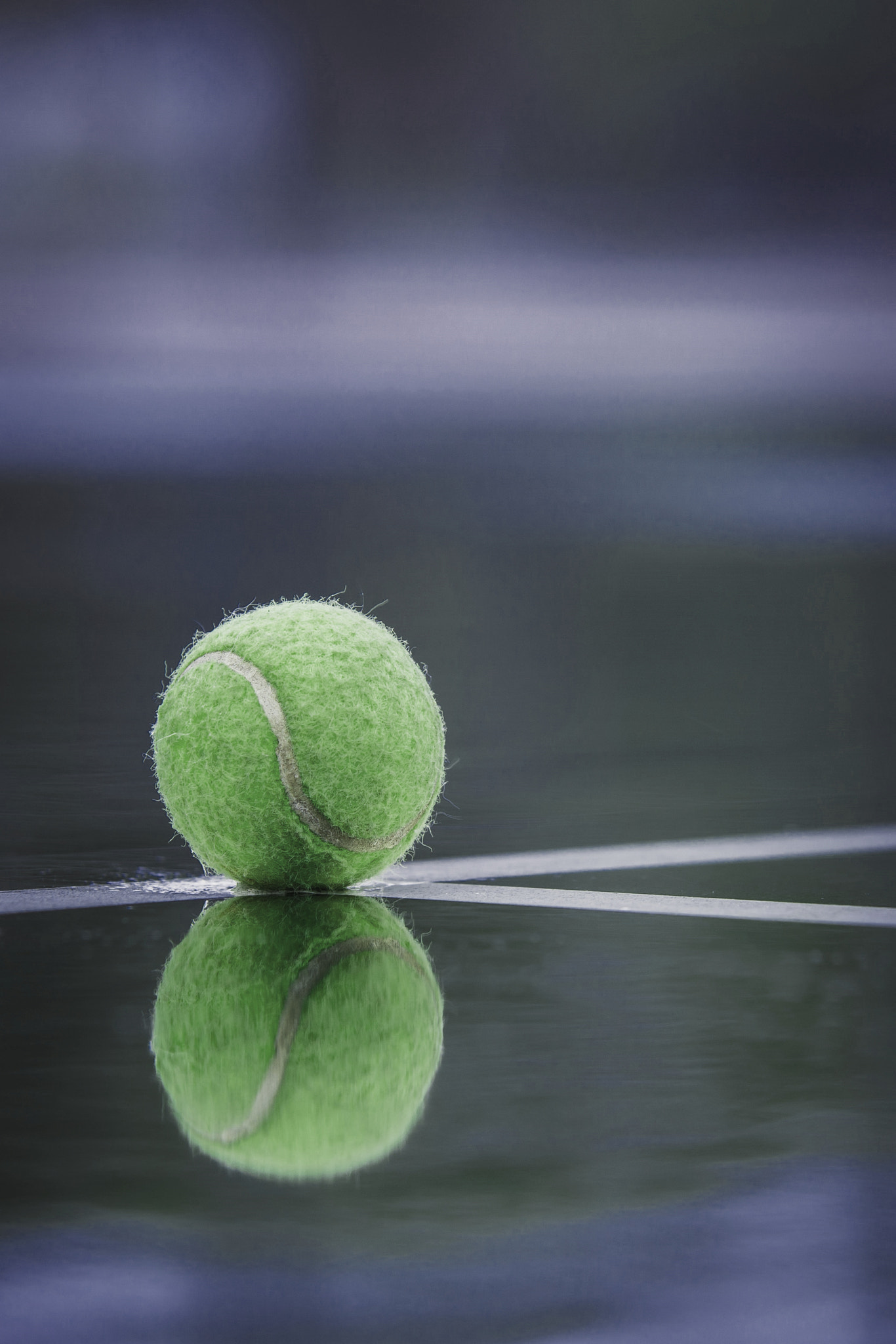 Close-up of tennis ball on court