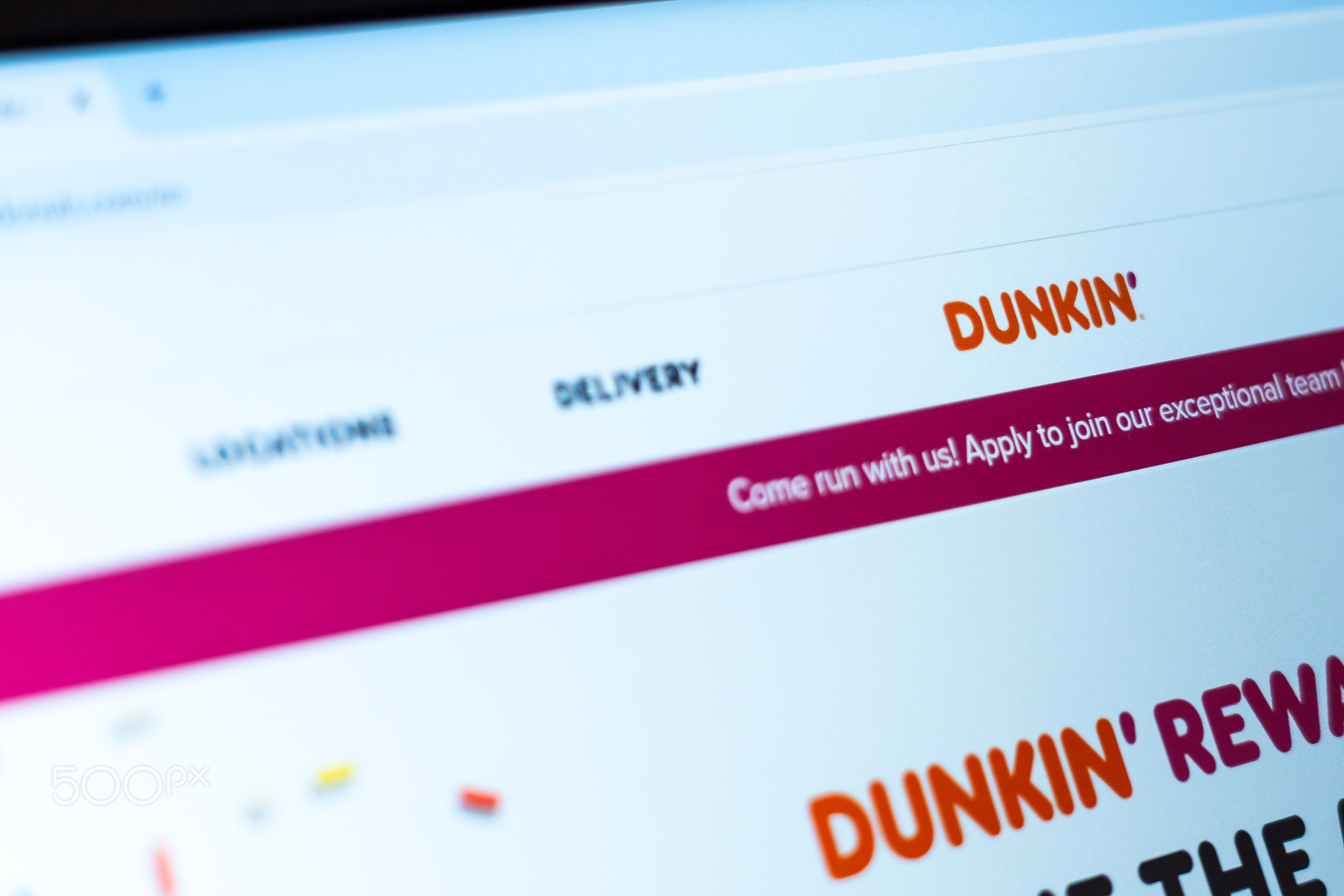New York, USA - January 01, 2025: Dunkin website homepage displayed on