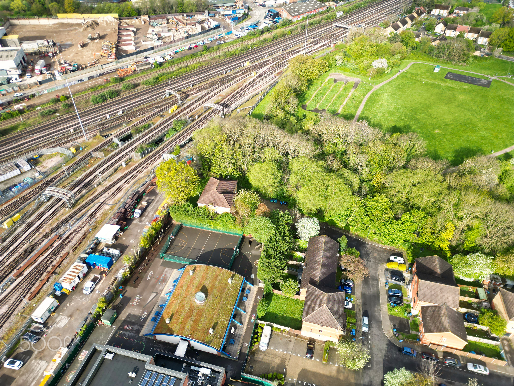 An Aerial View of Downtown and Central Wembley London City Centre of England Great Britain