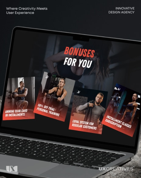 Gym Training Benefits Website – Designed by UX Creatives Design Agency.