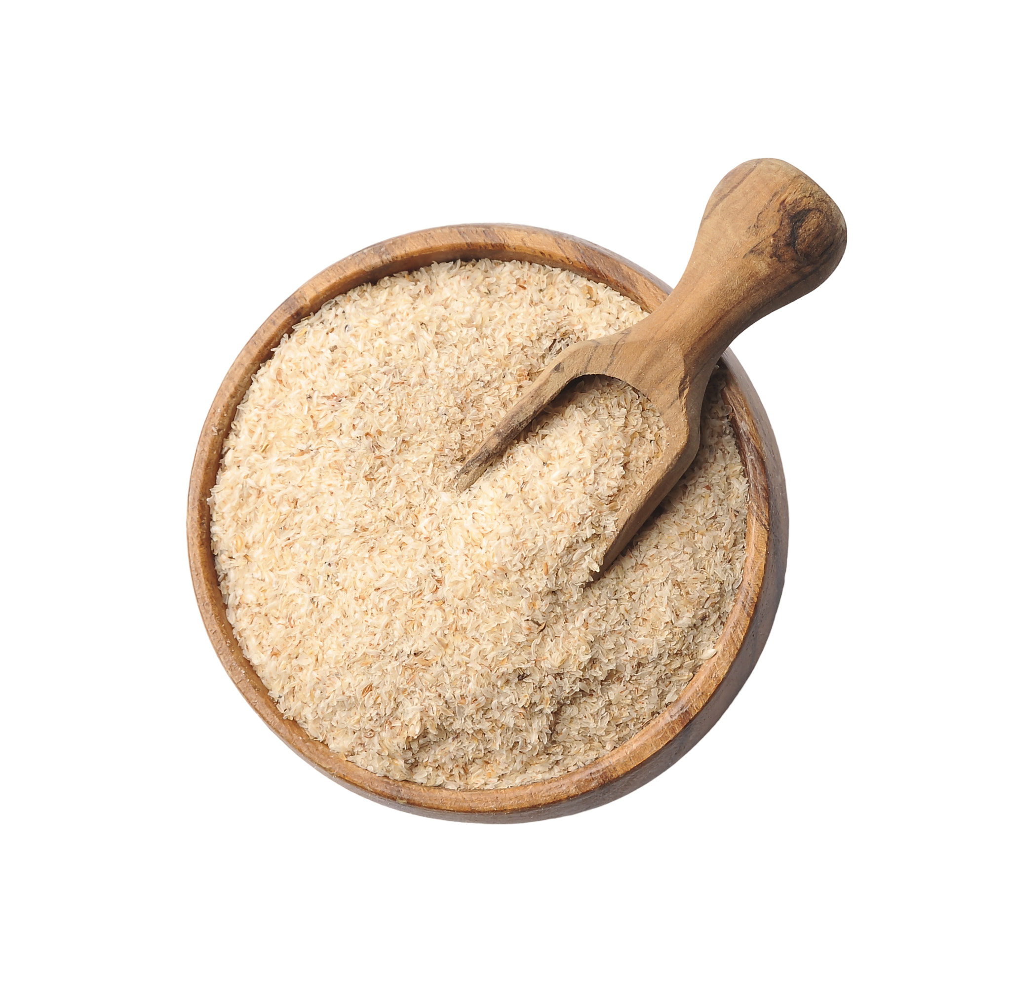 Psyllium husks in wooden plate