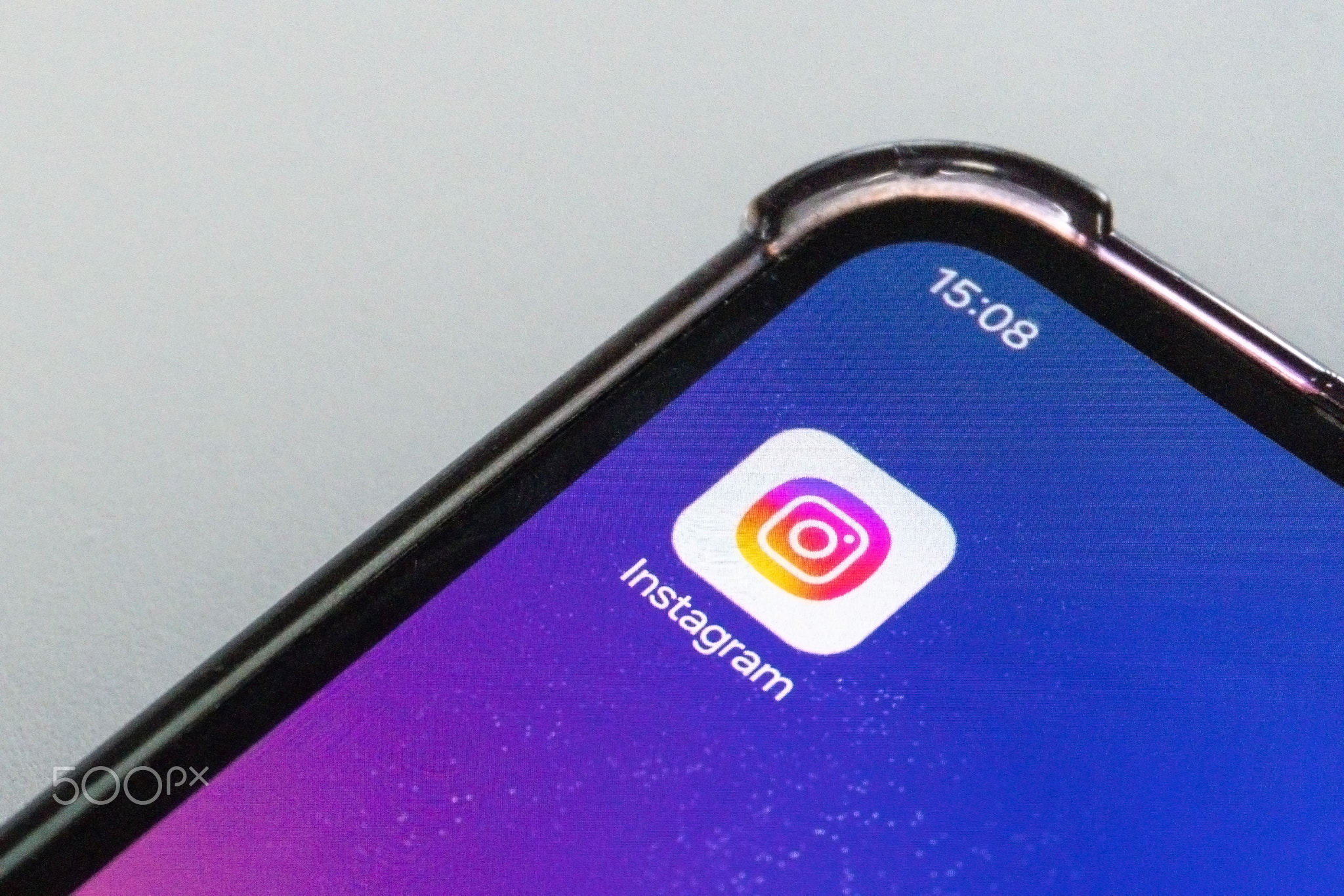 Moscow, Russia - January 19, 2025:Close-up of smartphone screen with instagram app icon