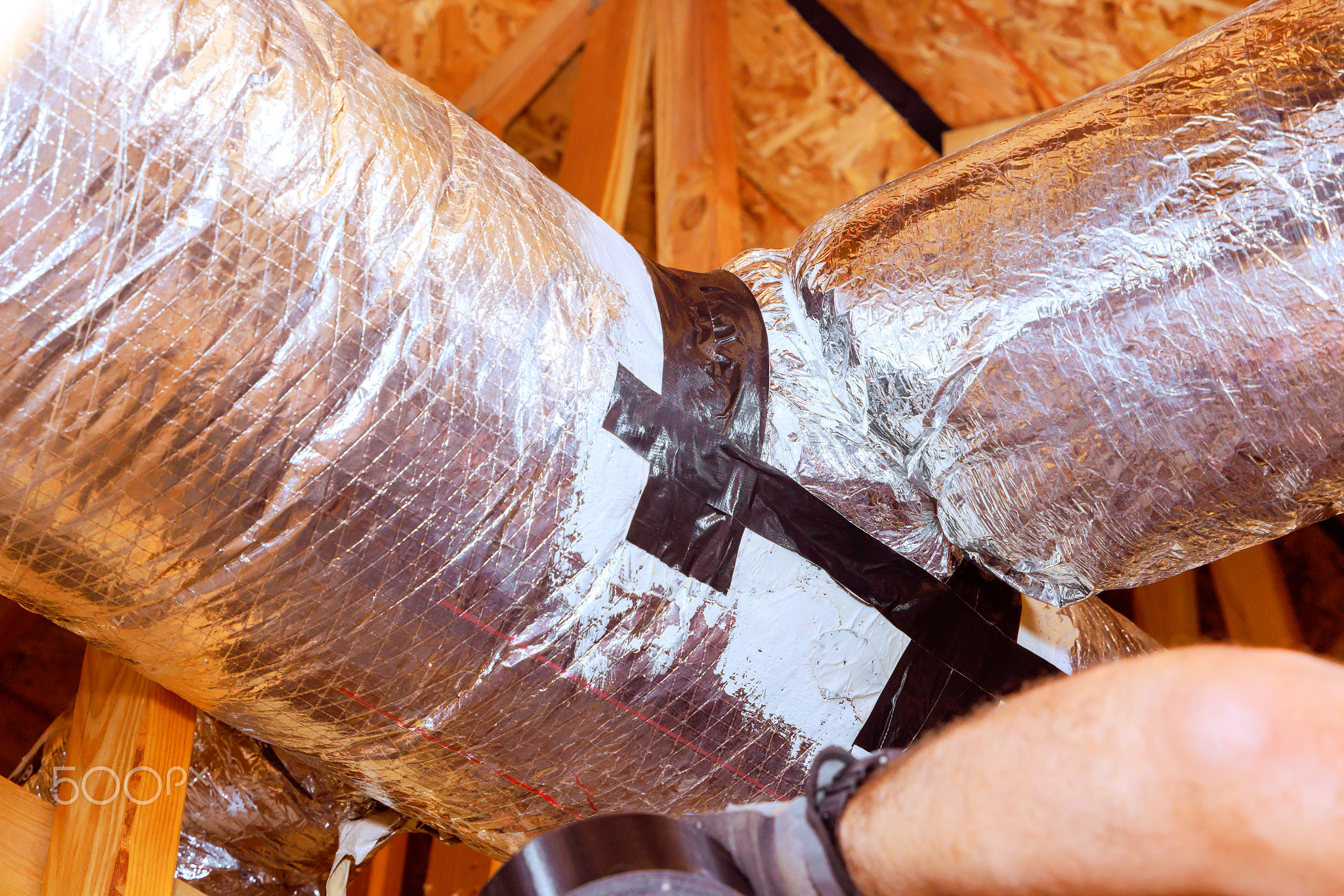 Ductwork installation and maintenance in a residential attic space