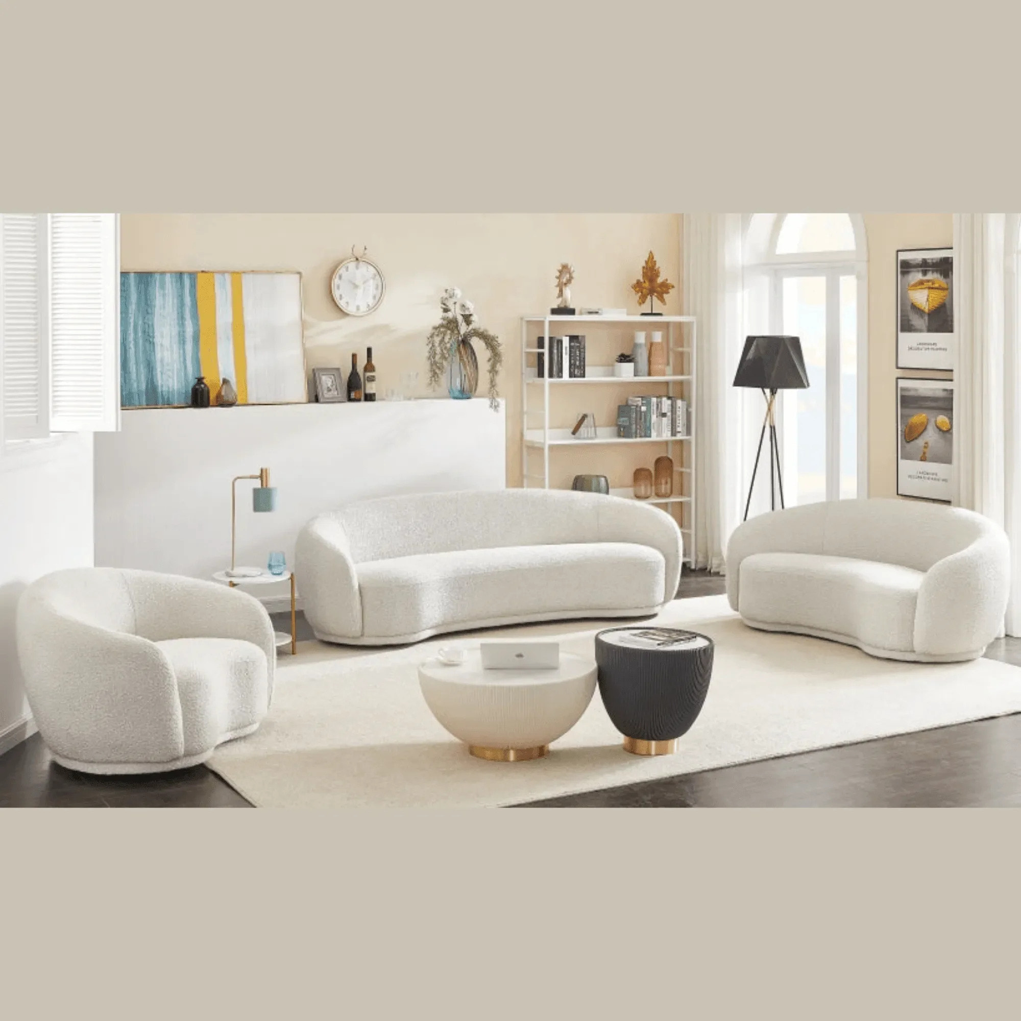 Experience Comfort and Style with a Snug Rounded Back Wooden Sofa
