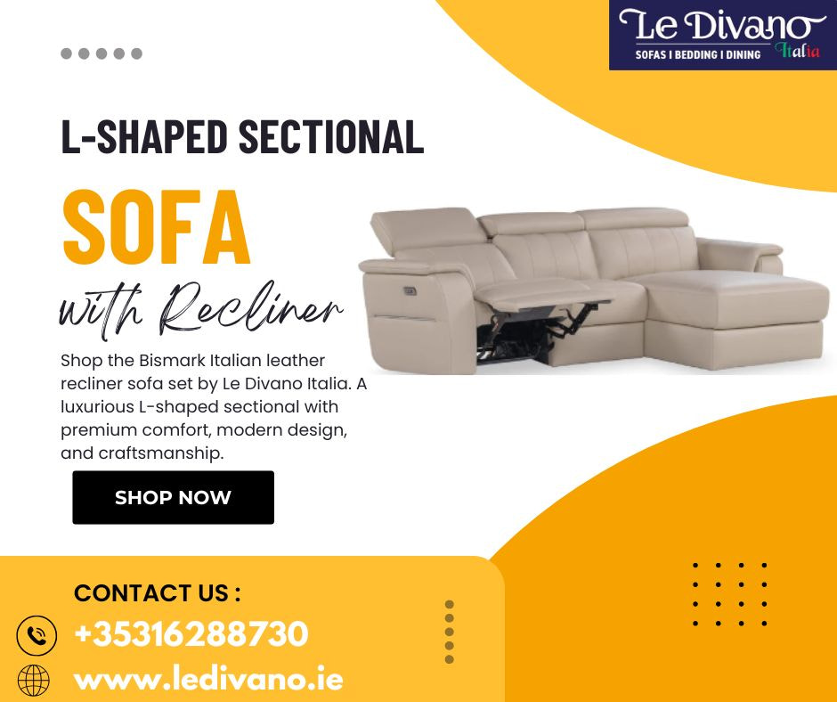 Luxurious L Shaped Sectional Sofa with Recliner – LeDivano Italia