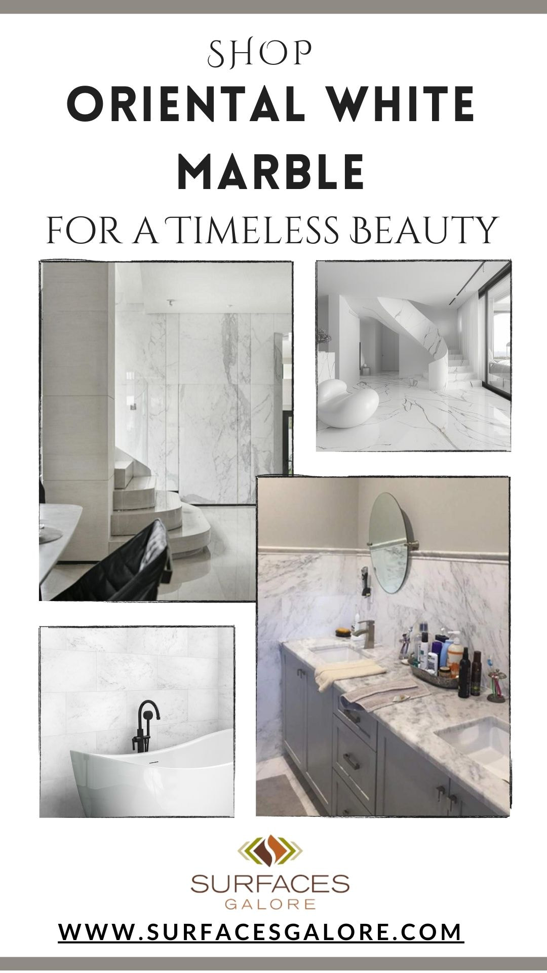 Shop Oriental White Marble for Elegance and Timeless Beauty at Surfaces Galore