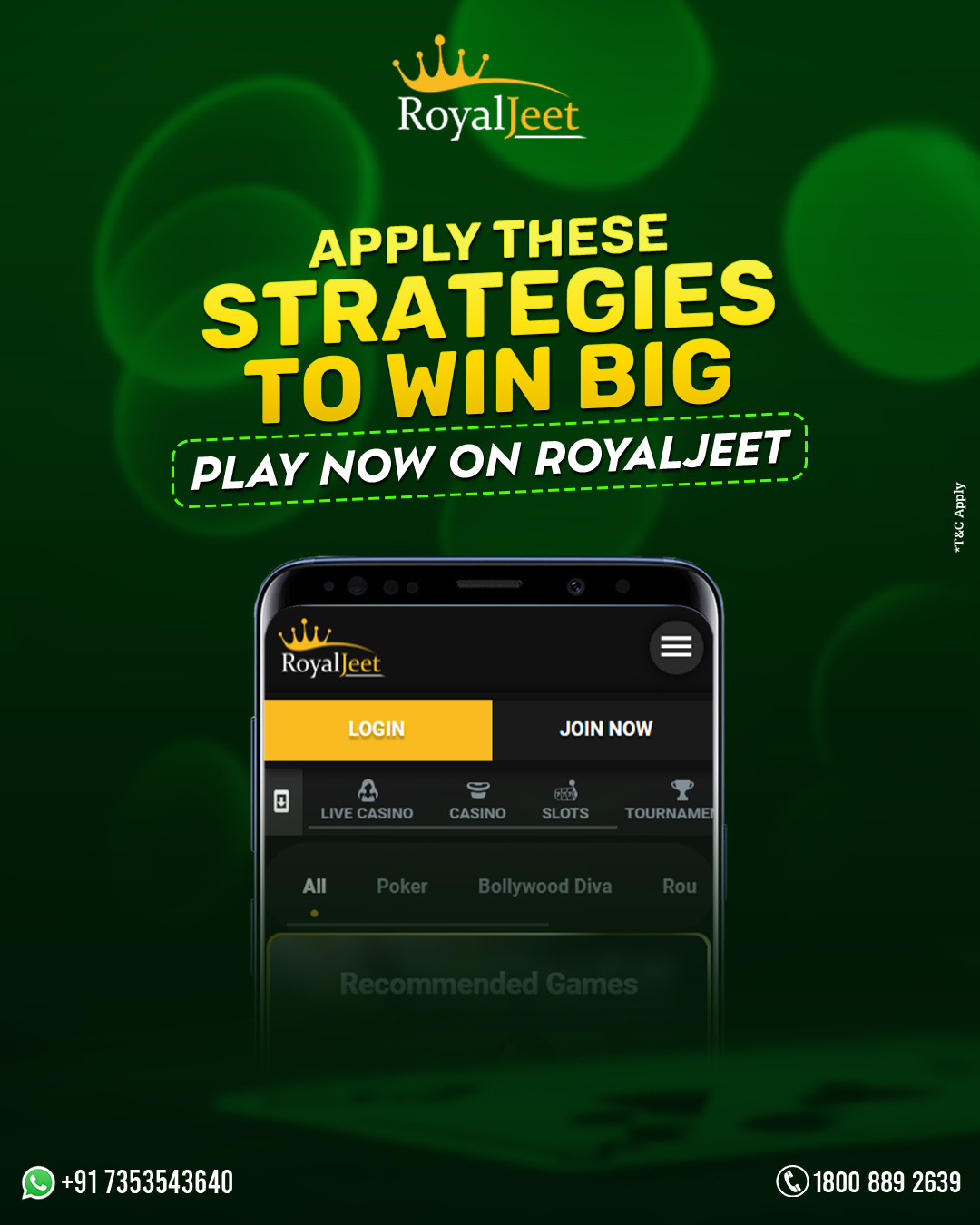 Experience Live Casino Action with a RoyalJeet Welcome Bonus
