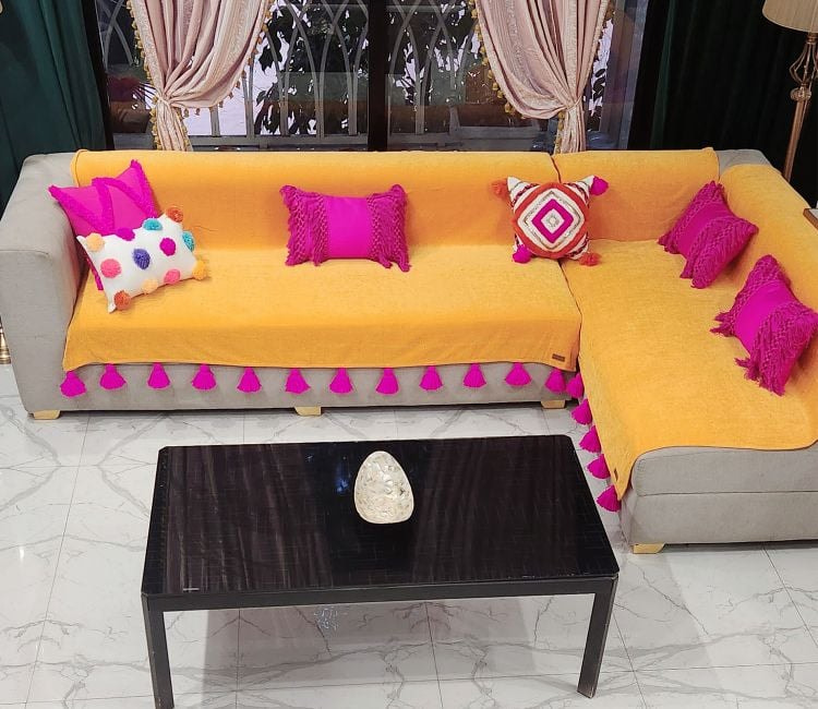 WoodenStreet Designer L Shape Sofa Cover for Homes