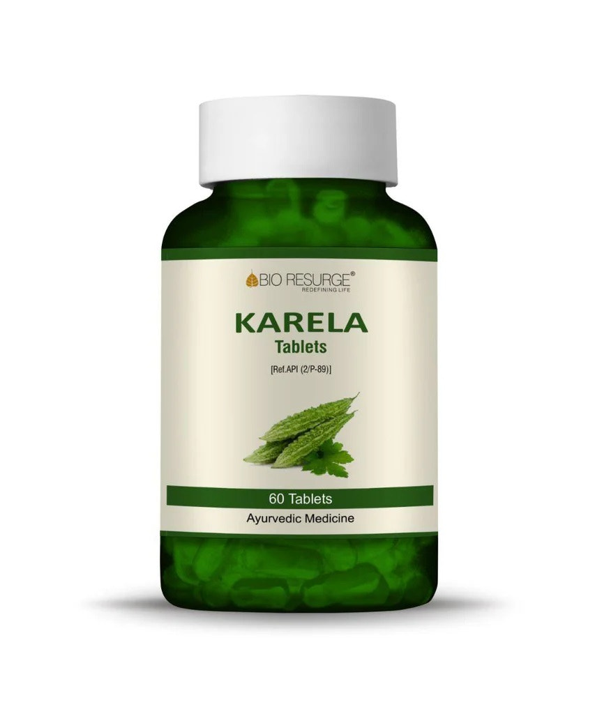 Karela Tablets – 750mg Bitter Gourd Extract | Supports Sugar Balance, Liver & Kidney Health |