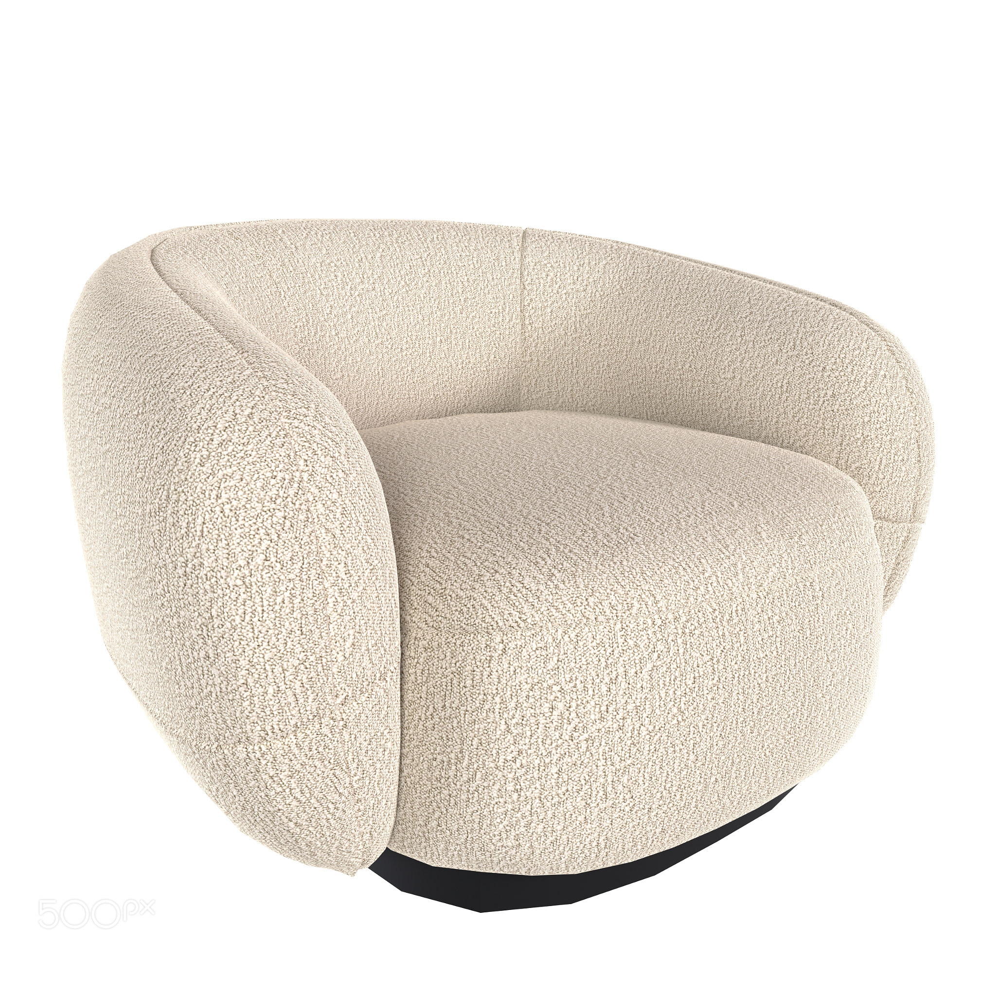 Soft curved chair design in modern interior setting