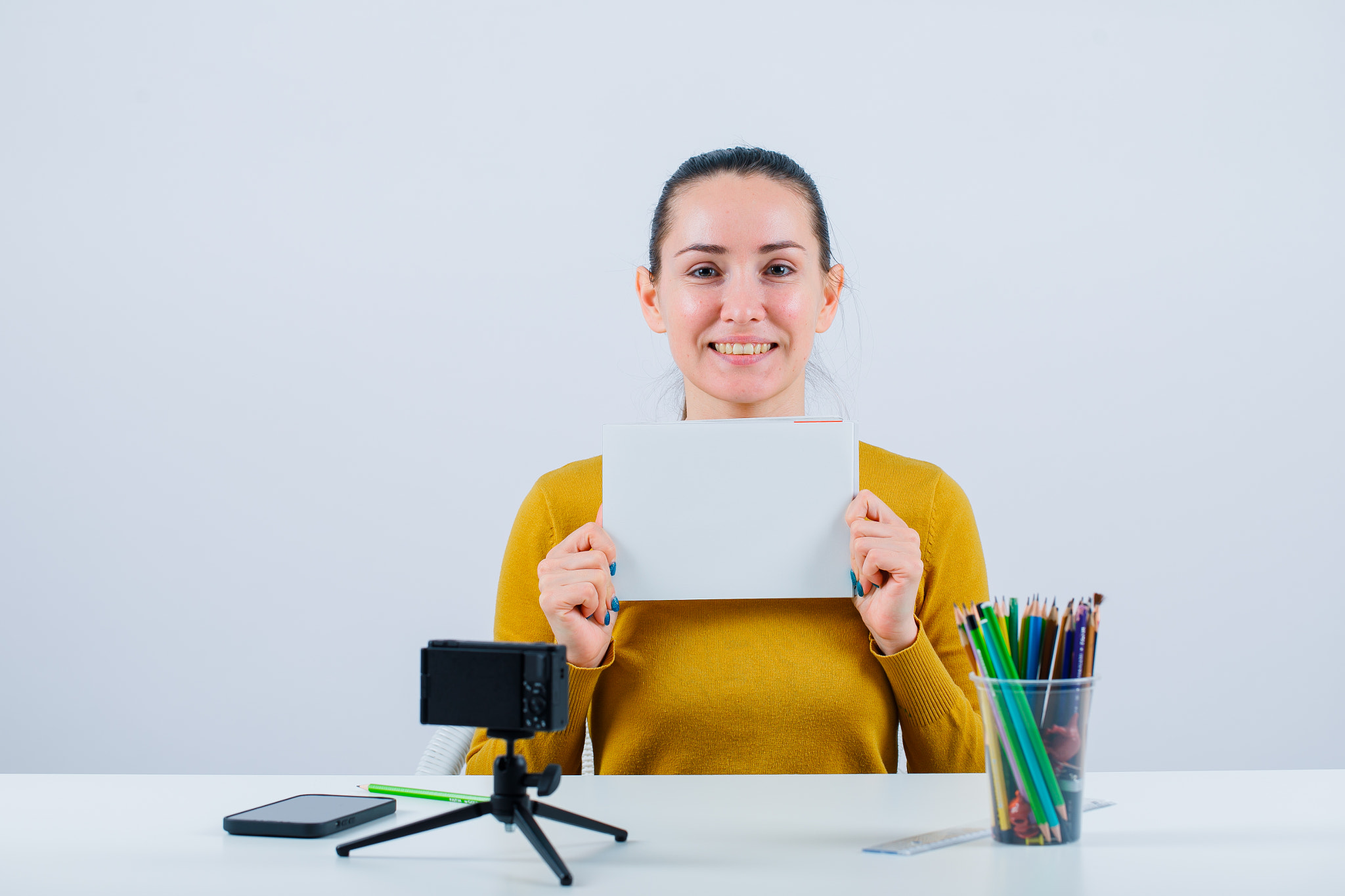 Woman Giving interview
