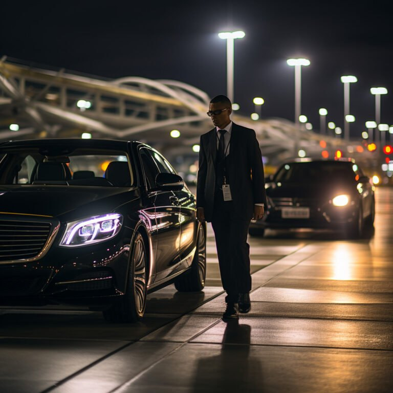 Full length of businessman standing on illuminated street at night