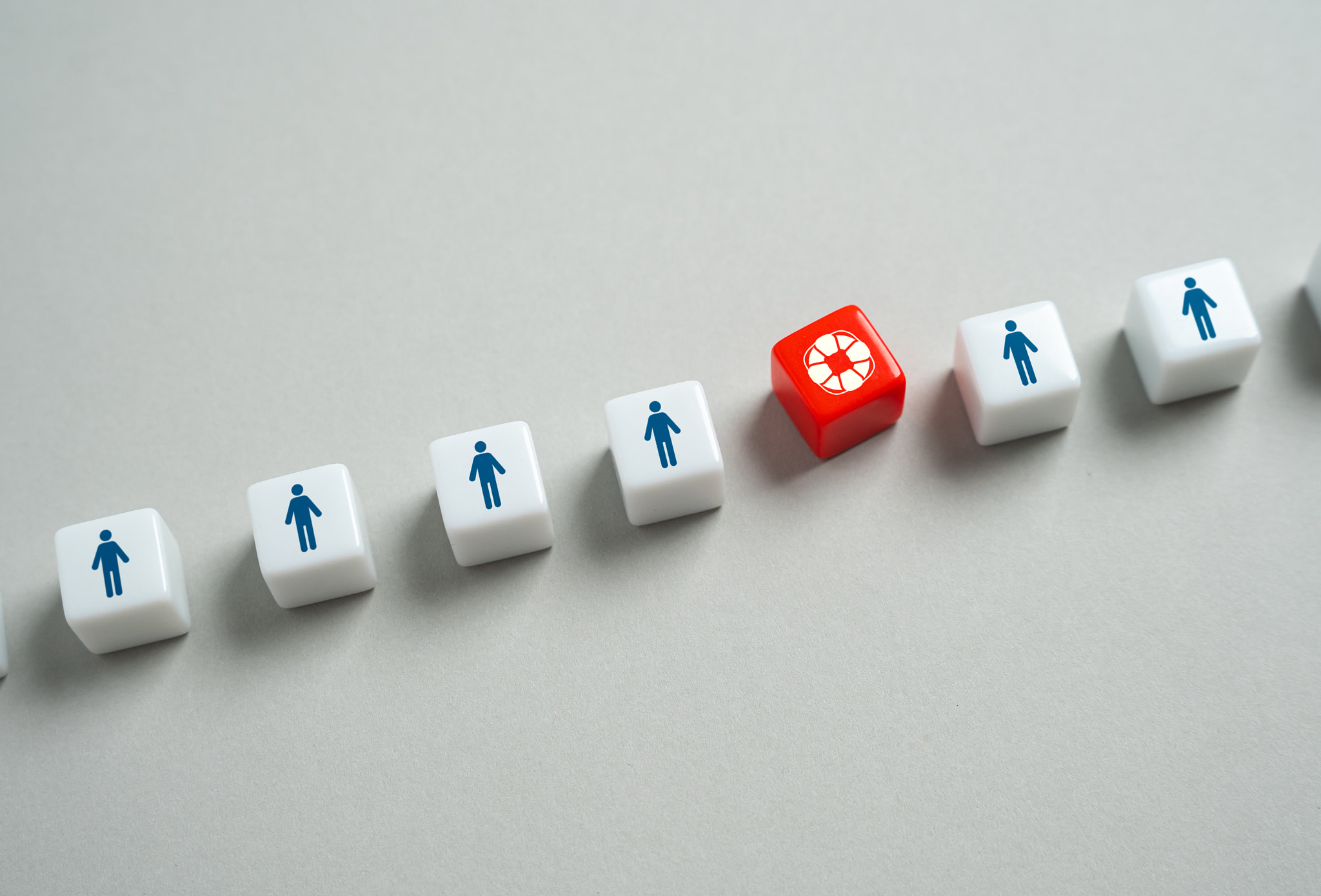 Lifebuoy among people. Concept of psychological help. Psychological support during crises. Emotional