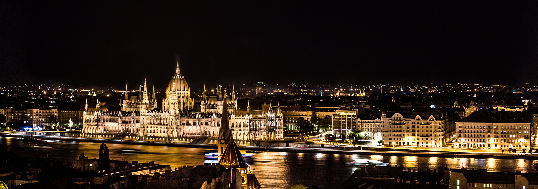 Budapest at night cityscape