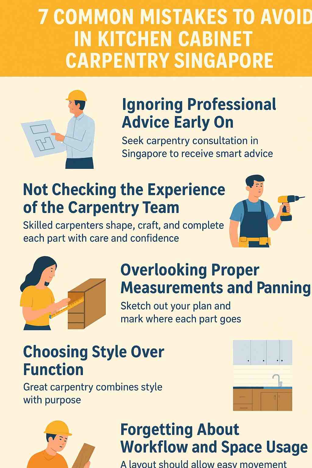 7 Common Mistakes to Avoid in Kitchen Cabinet Carpentry Singapore