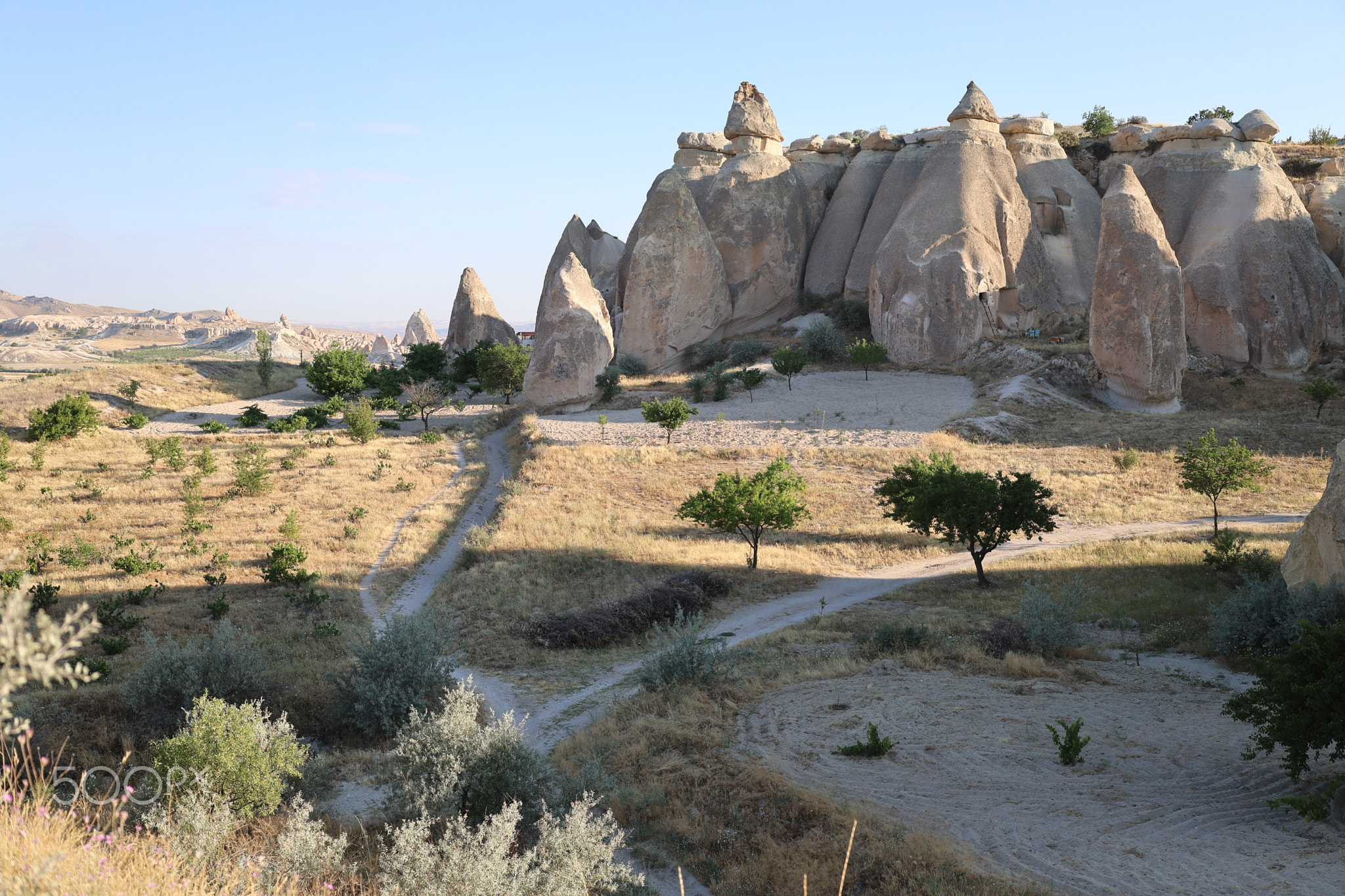 Rocky landscape view. historical unique ancient open-air museum ruins