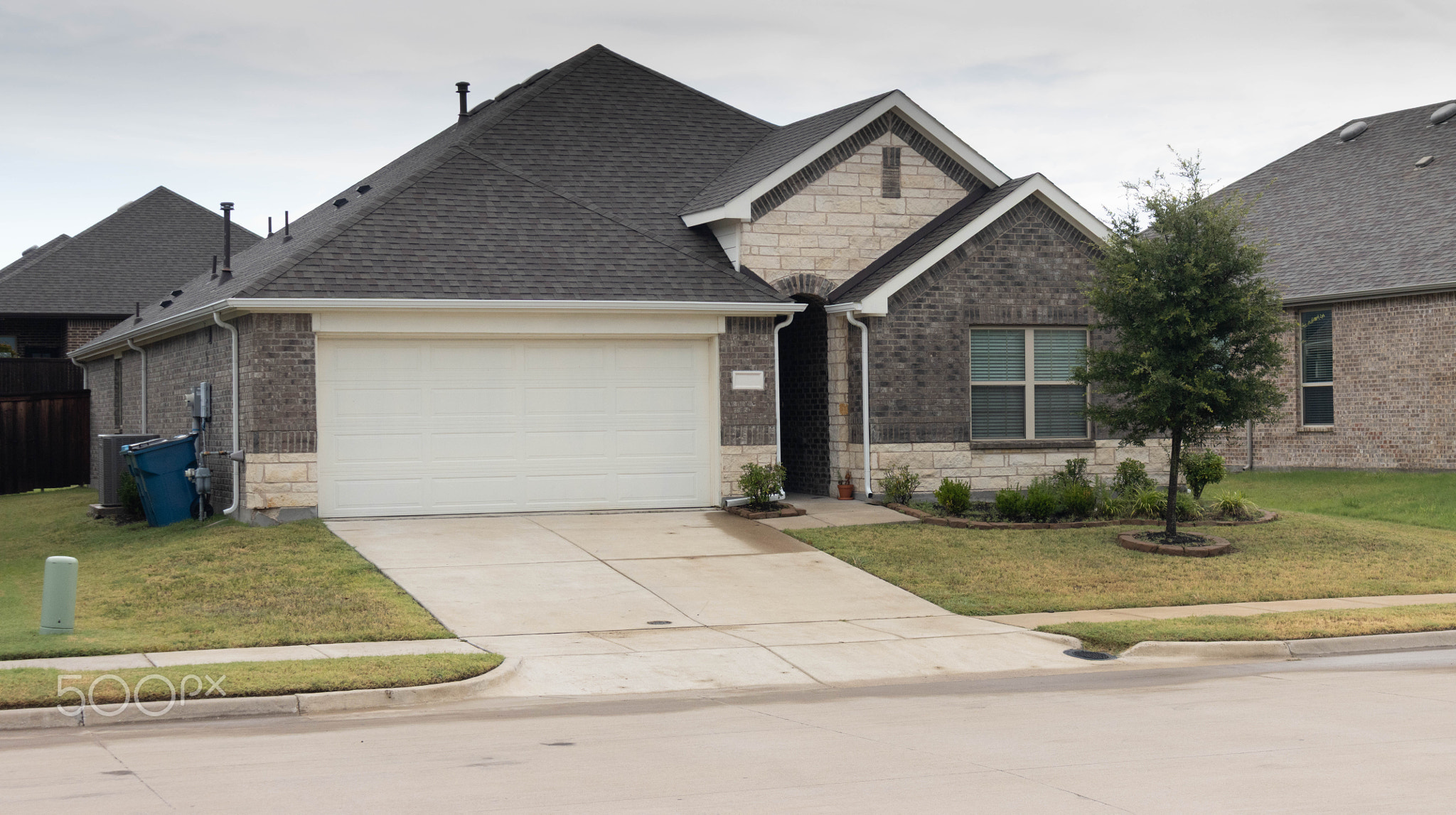 American-style wood and brick house, Texas, U.S.A.