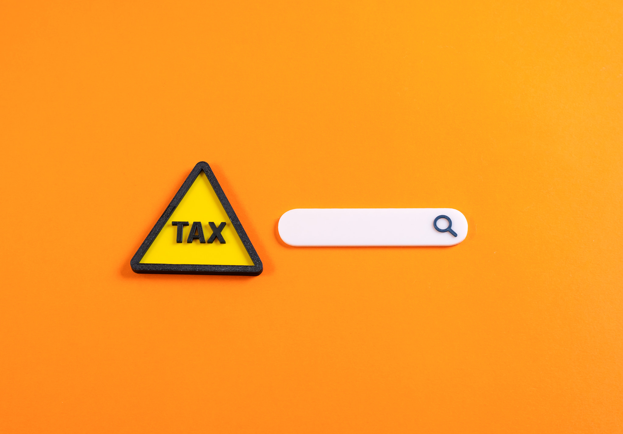 Taxes and search bar. Search for information about taxation. Useful for digital platforms, governmen