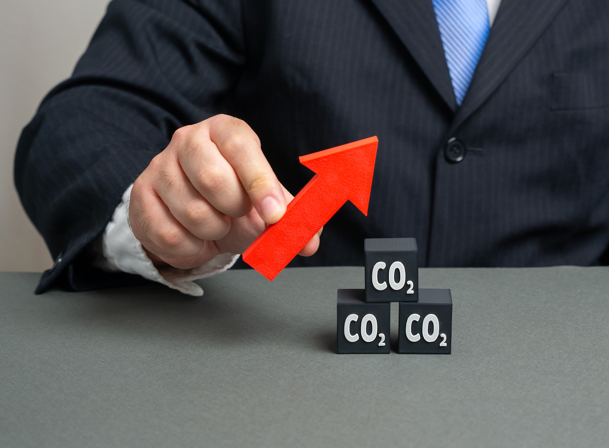 Increase in CO2 emissions, industrial pollution, air quality decline, environmental threat, fossil f