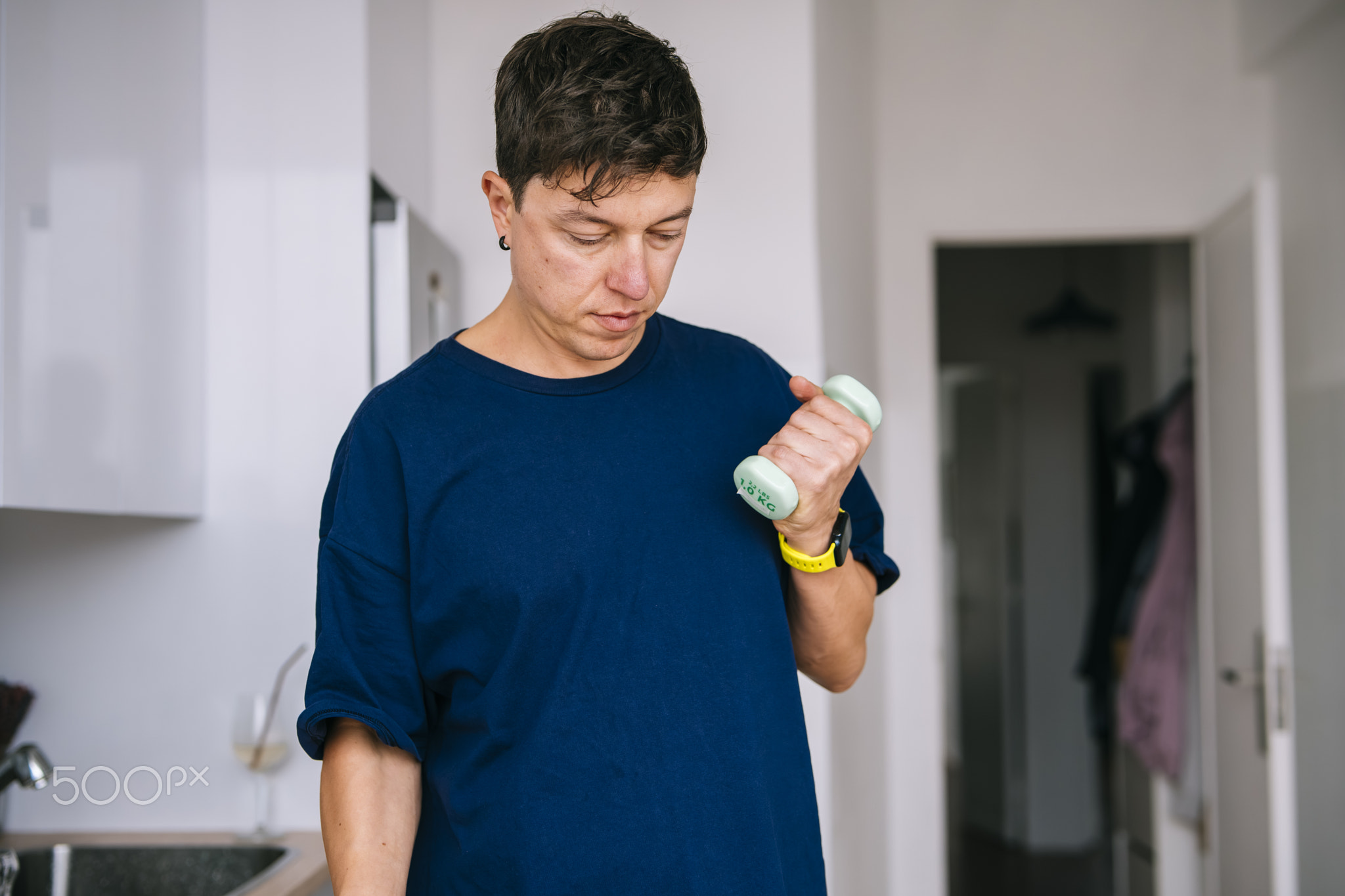 Person carefully checks dosage details on pill bottle label