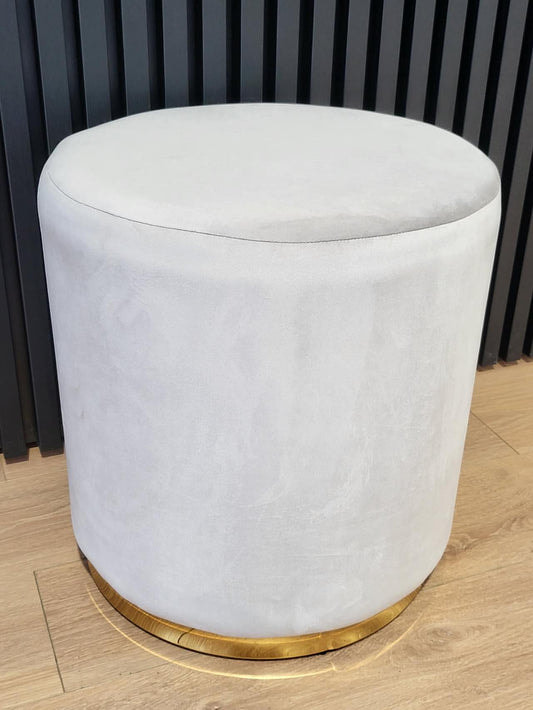 Comfortable Round Ottoman Stool for a Professional Makeup Chair Setup