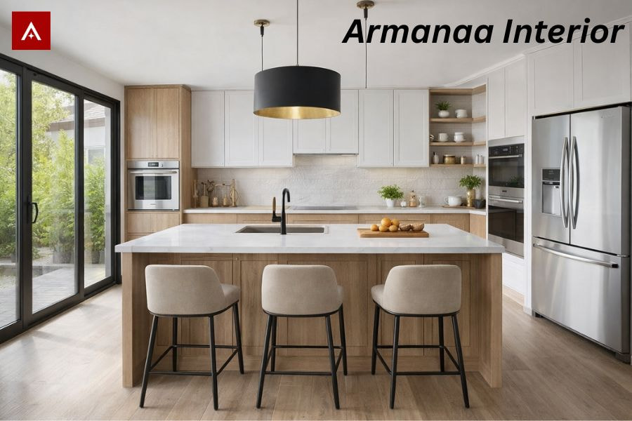 Contemporary Modular Kitchen Interior Design in Noida by Armanaa Interiors