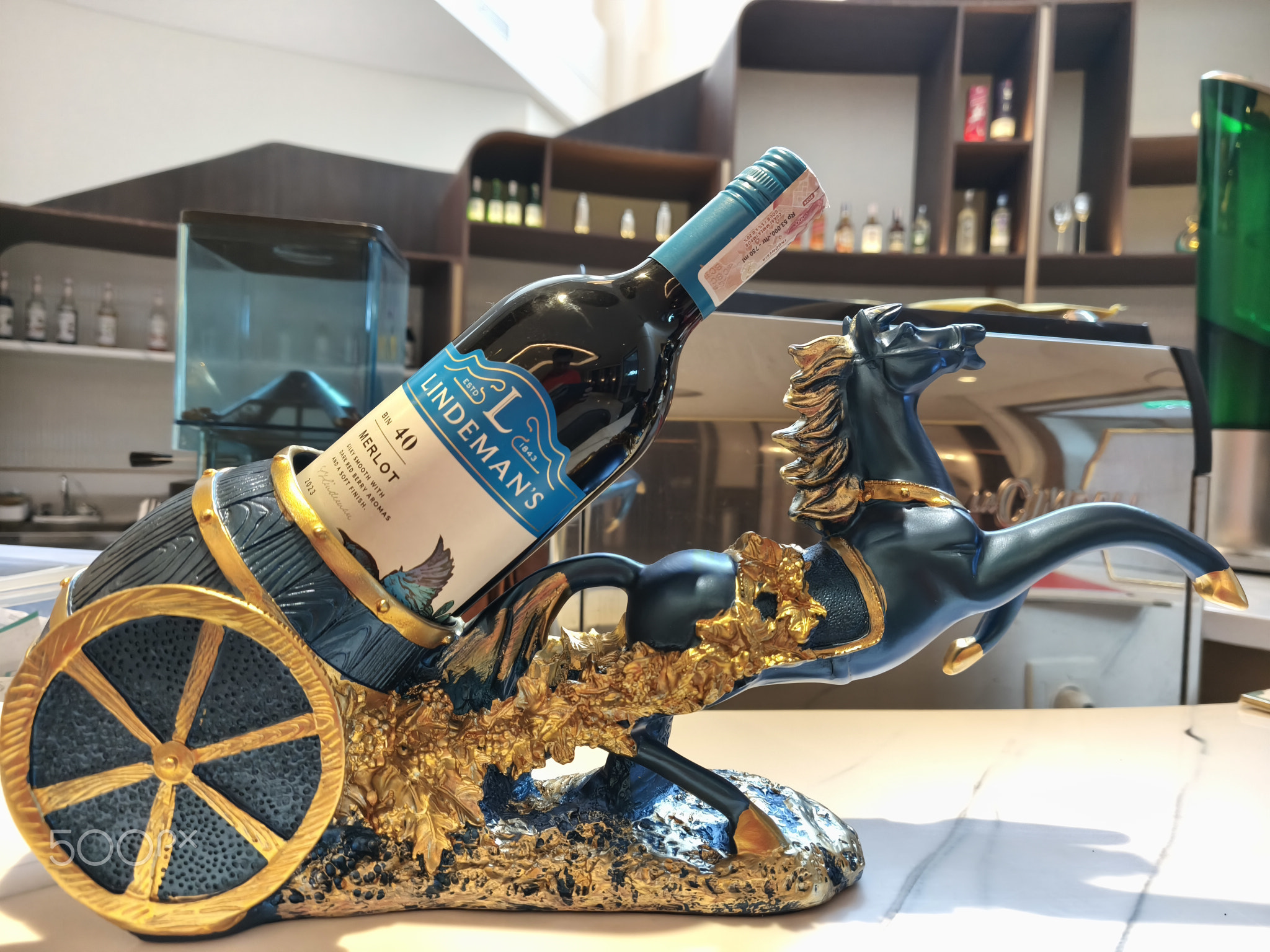 Luxury Wine Display in Horse Cart | Lindeman’s Bin 40 Merlot at Atria Hotel Malang Indonesia