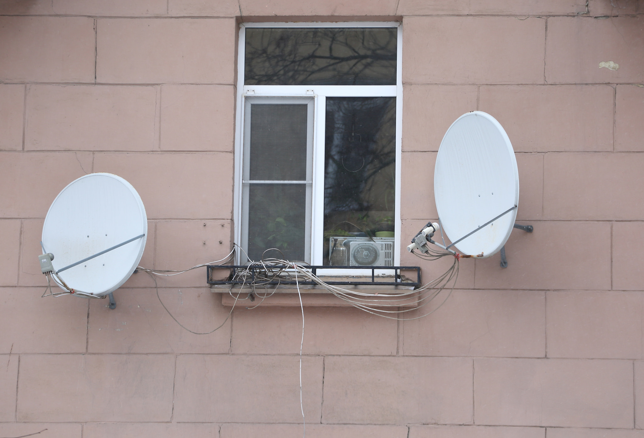 Two satellite dishes