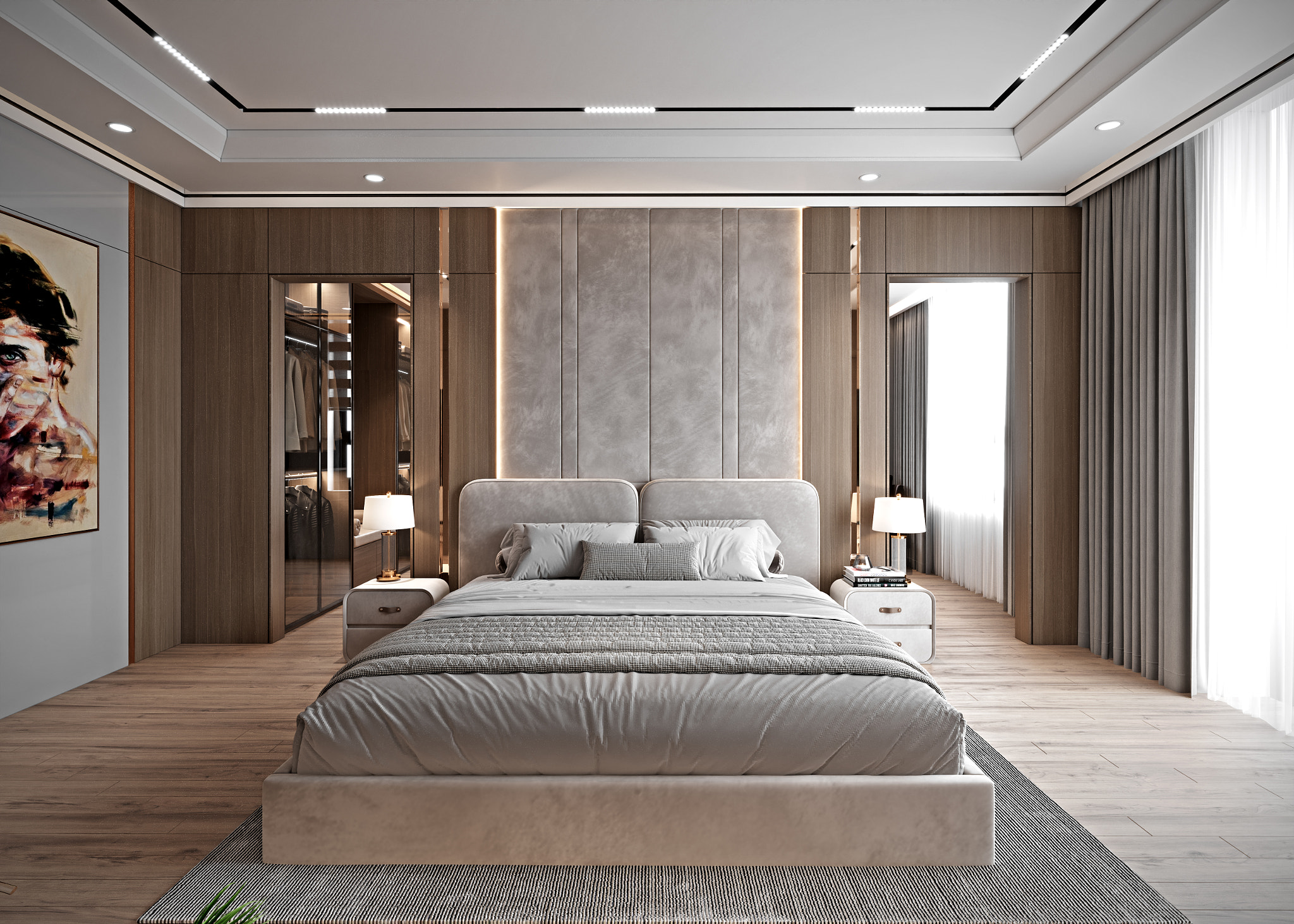 Empty bedroom with room
