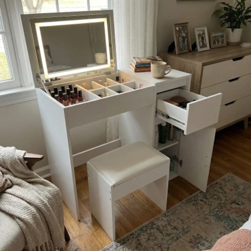 Put Together This Dressing Table with Mirror and lights in No Time