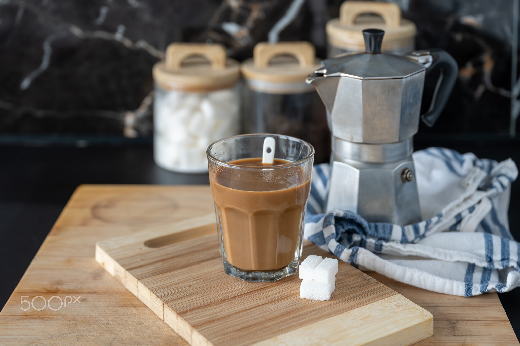 Coffee Moment on Rustic Wooden Tray